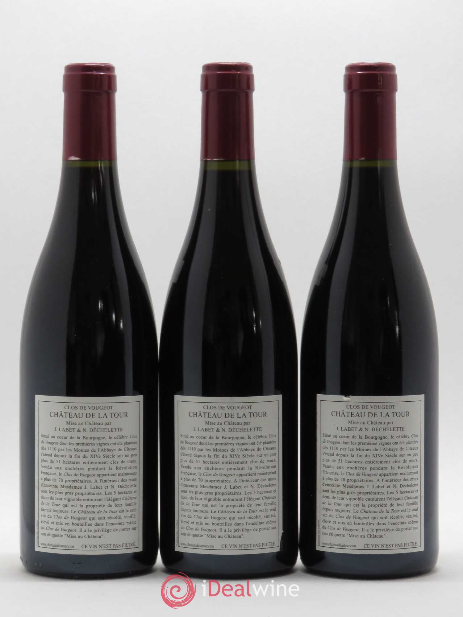 Clos de Vougeot Grand Cru Vieilles Vignes Château de La Tour 2006 - Lot de 3 bouteilles - 1
