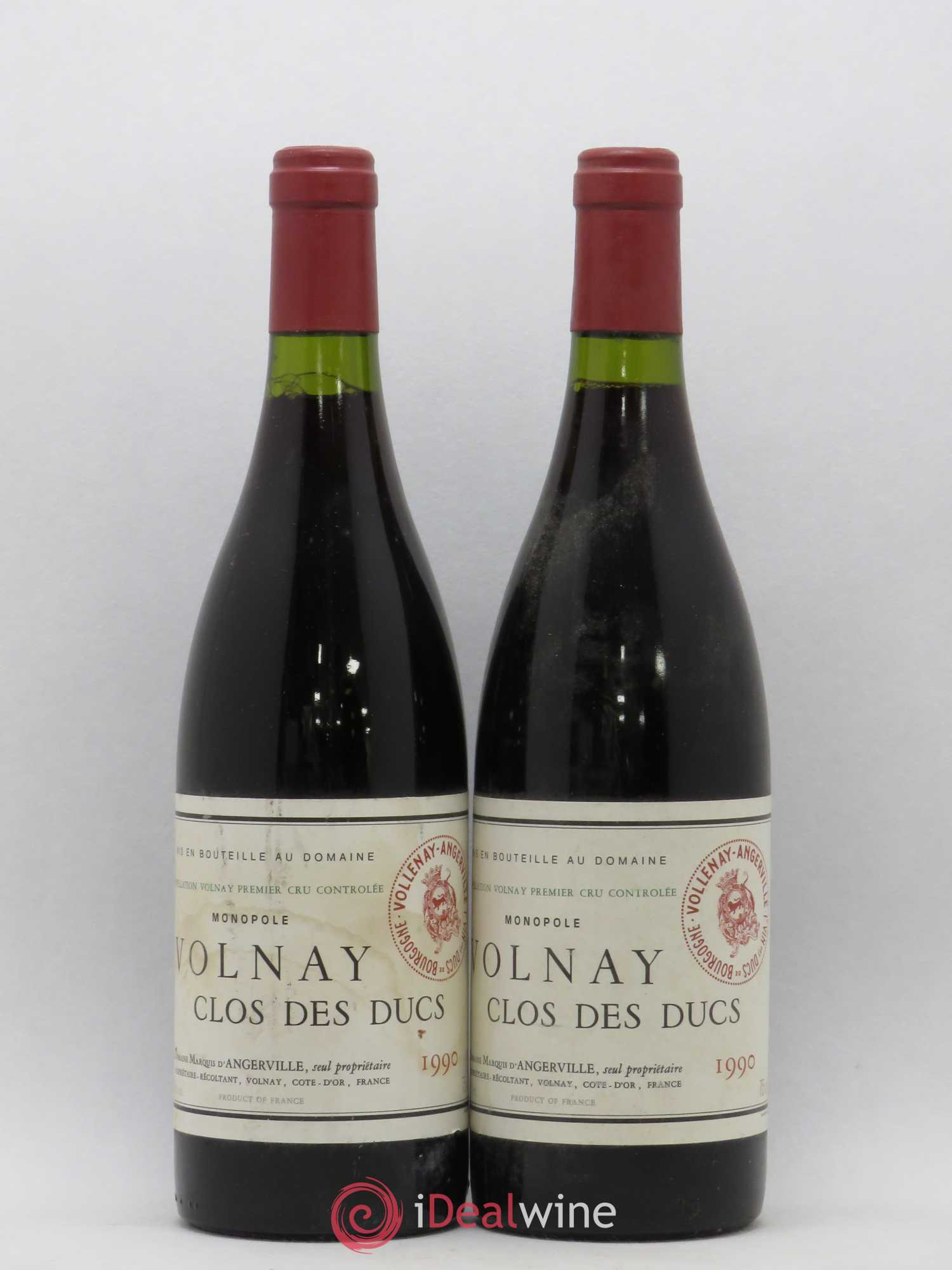 Volnay 1er Cru Clos des Ducs Marquis d'Angerville (Domaine) 1990 - Lotto di 2 bottiglie - 0