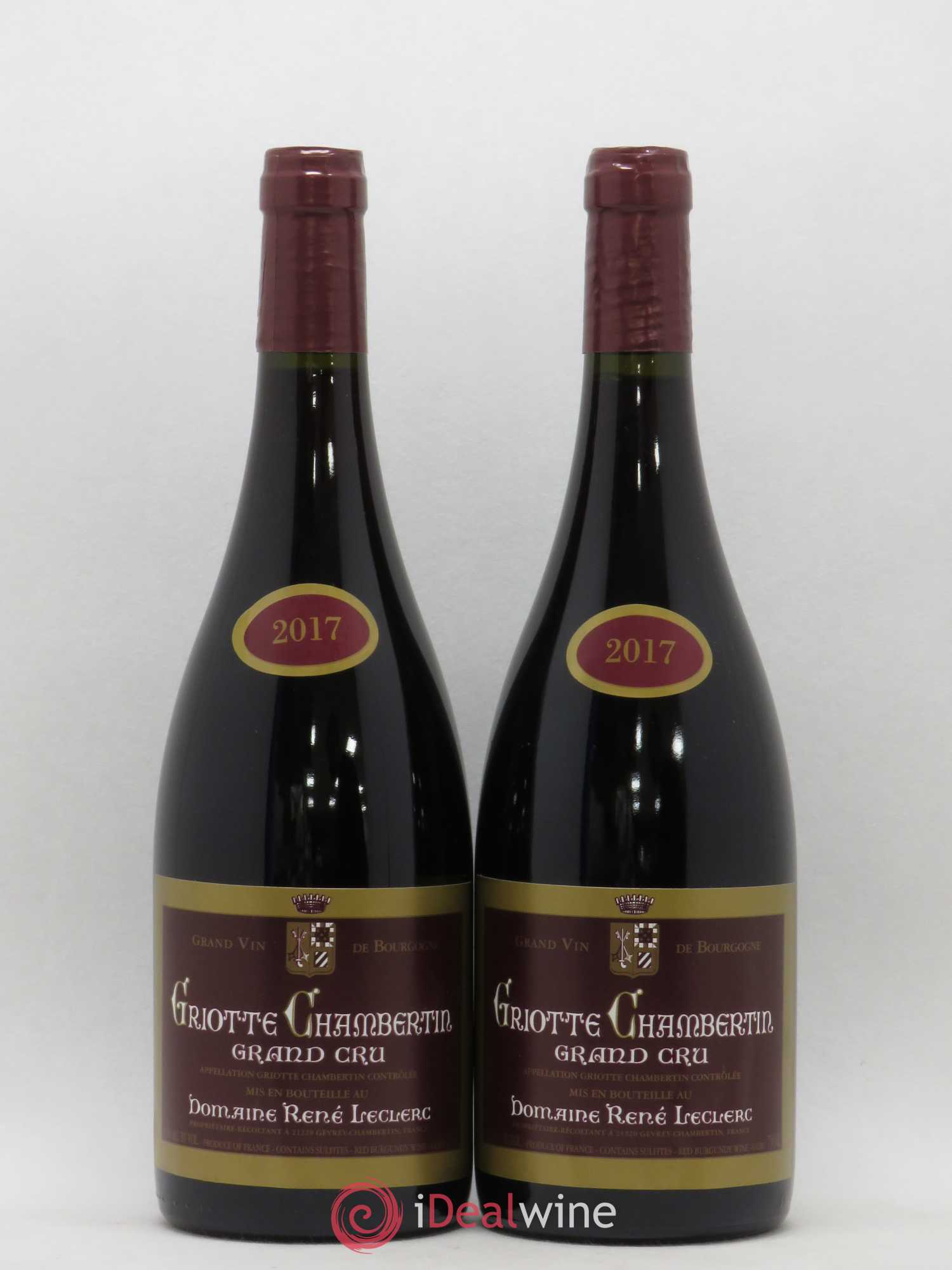 Griotte-Chambertin Grand Cru Leclerc 2017 - Lot de 2 bouteilles - 0