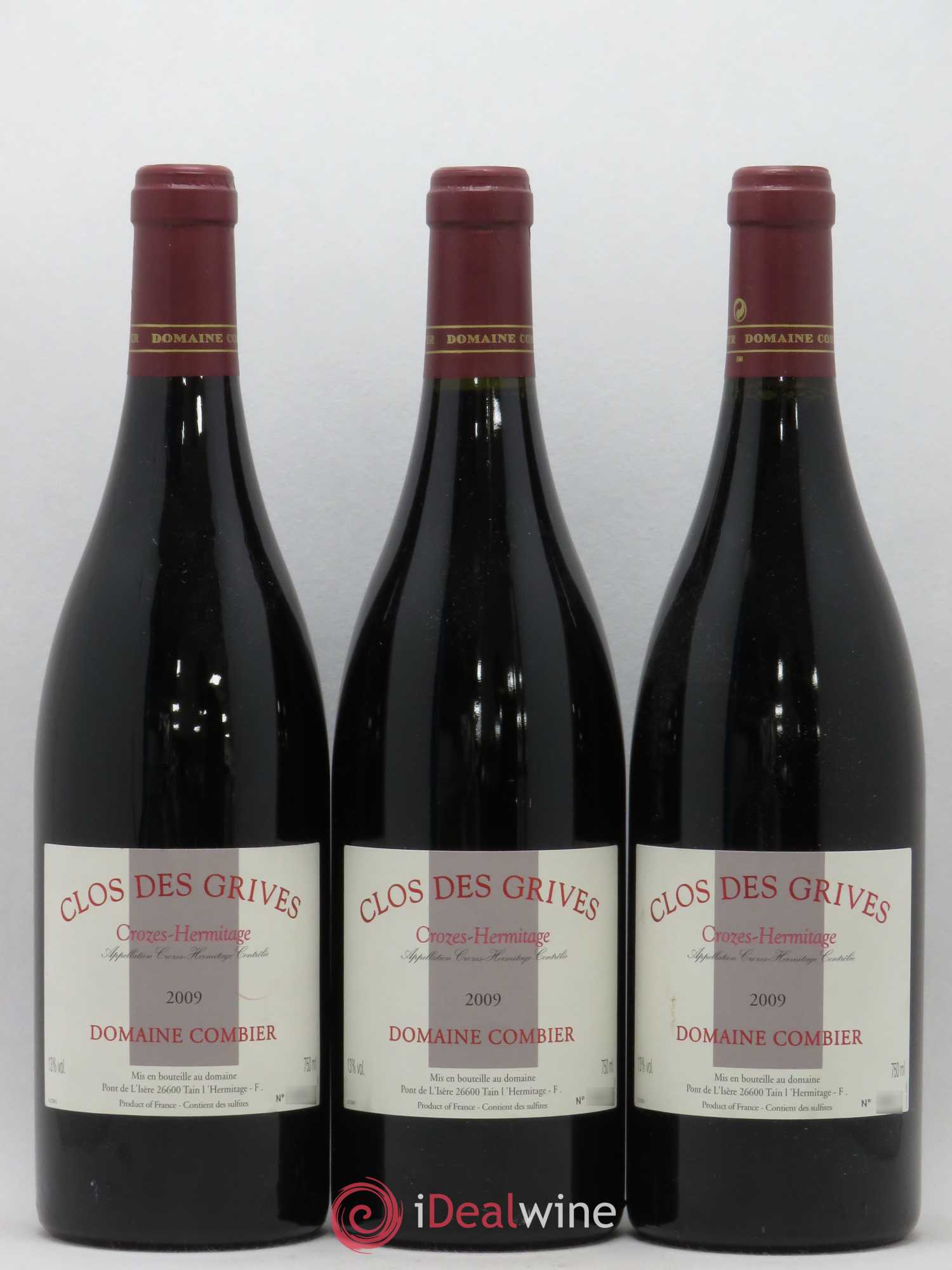 Crozes-Hermitage Clos des Grives Combier 2009 - Lot de 3 bouteilles - 0