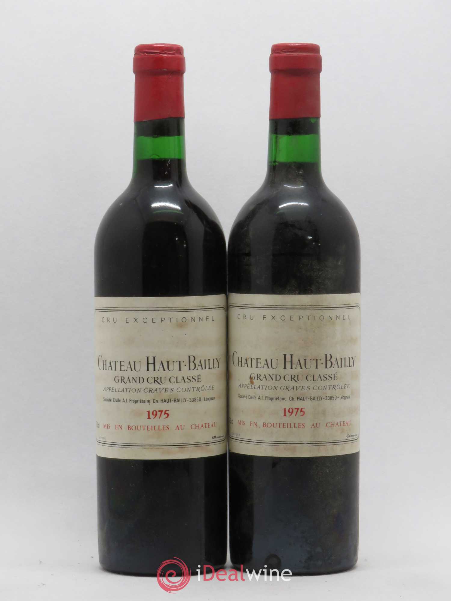 Château Haut-Bailly Cru Classé de Graves 1975 - Lot de 2 bouteilles - 0