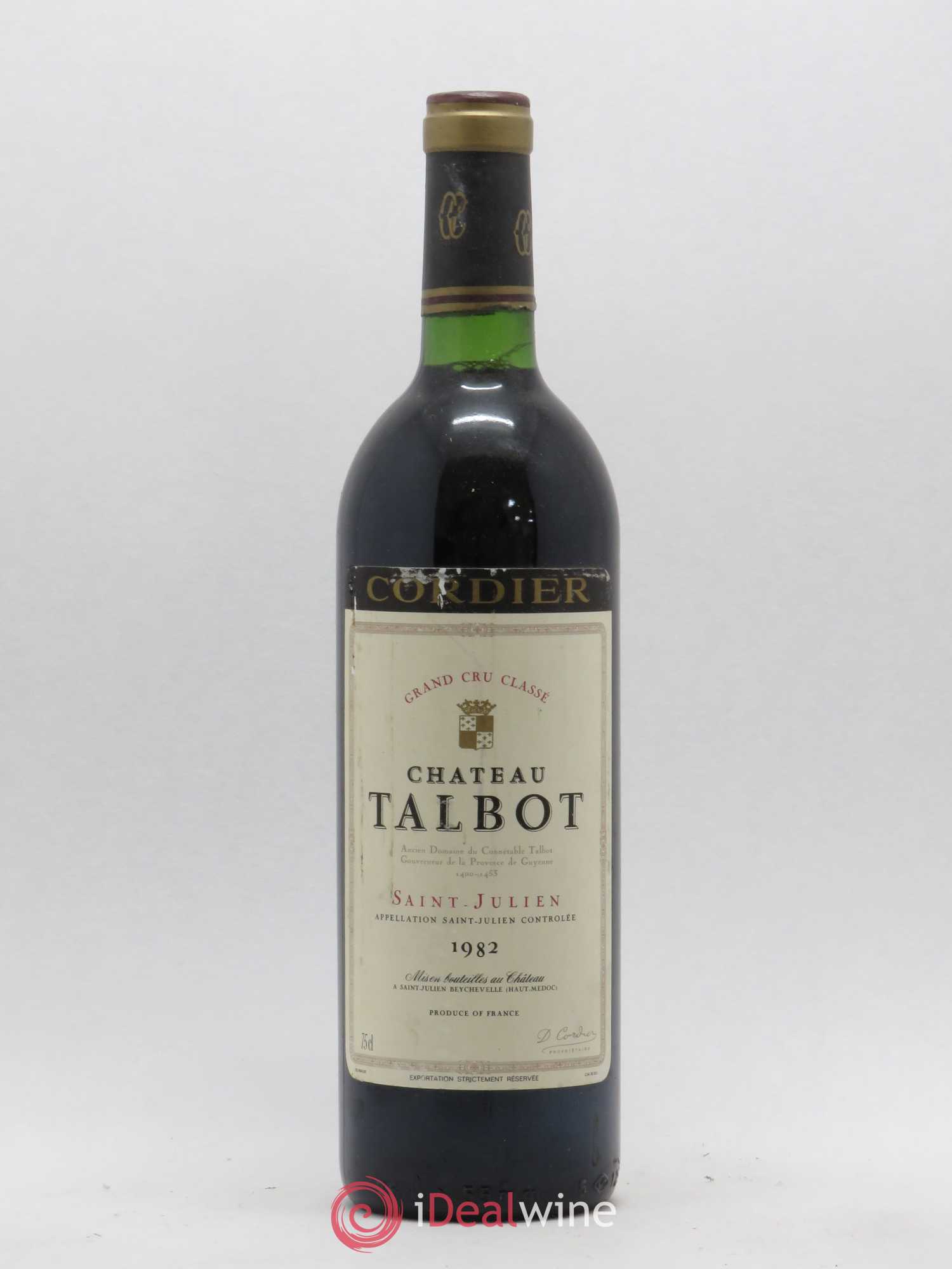 Château Talbot 4ème Grand Cru Classé 1982 - Lot de 1 bouteille - 0