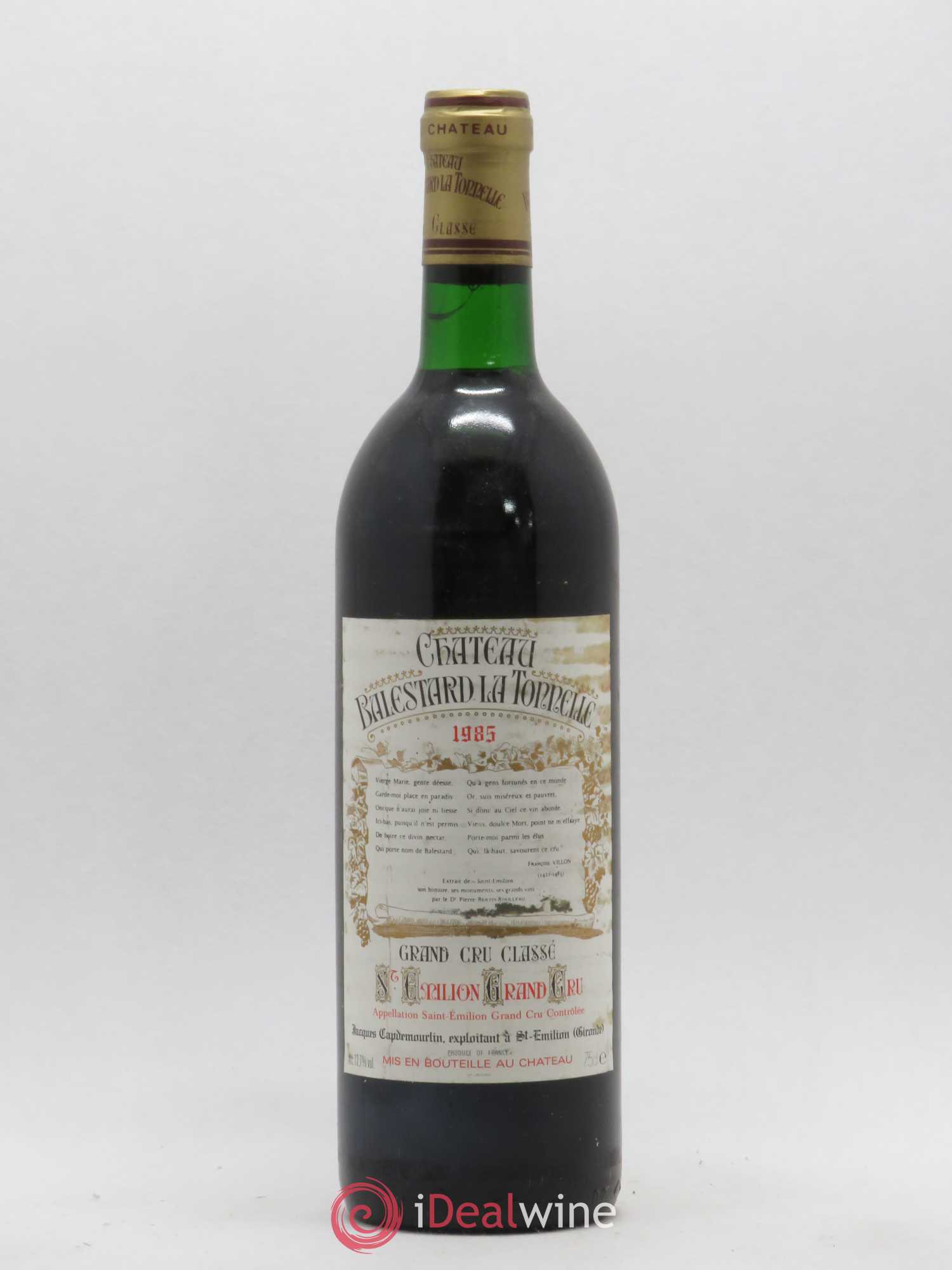 Château Balestard la Tonnelle Grand Cru Classé 1985 - Lot de 1 bouteille - 0
