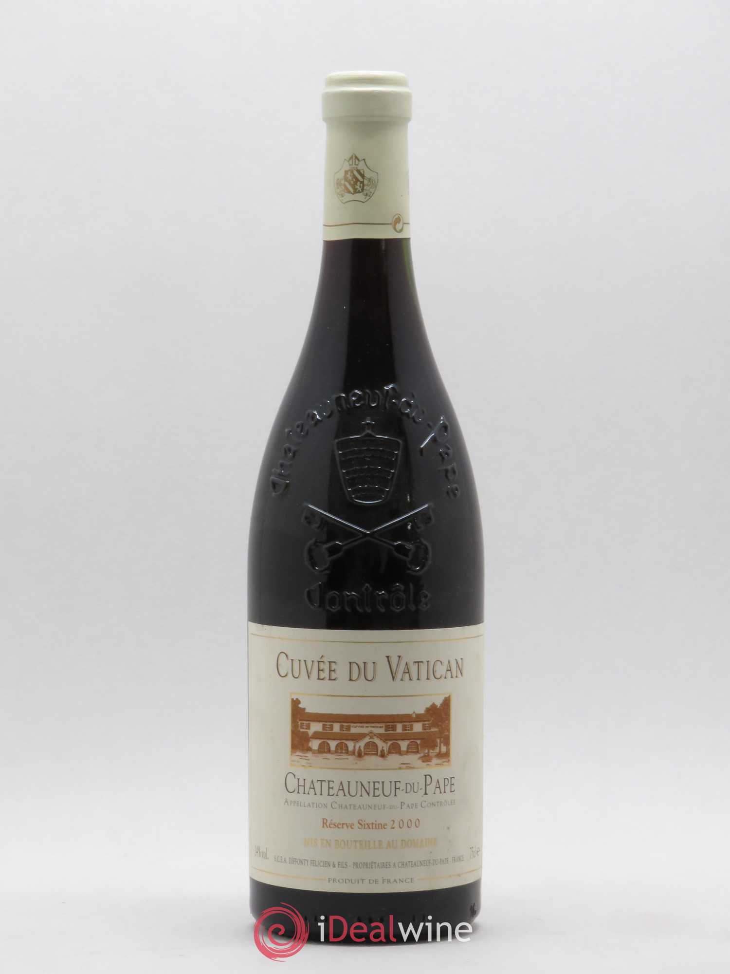 Châteauneuf-du-Pape Cuvée du Vatican Réserve Sixtine Famille Diffonty 2000 - Lot de 1 bouteille - 0