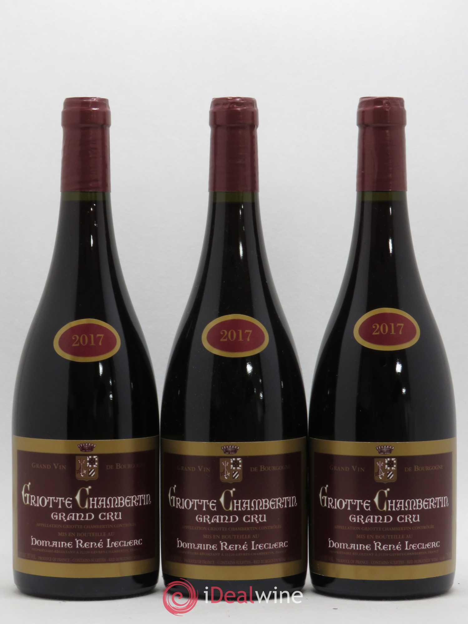 Griotte-Chambertin Grand Cru René Leclerc 2017 - Lot de 3 bouteilles - 0