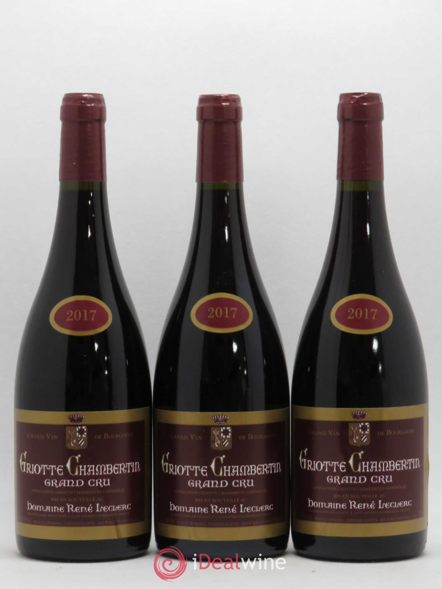 Griotte-Chambertin Grand Cru René Leclerc 2017 - Lot de 3 bouteilles - 0