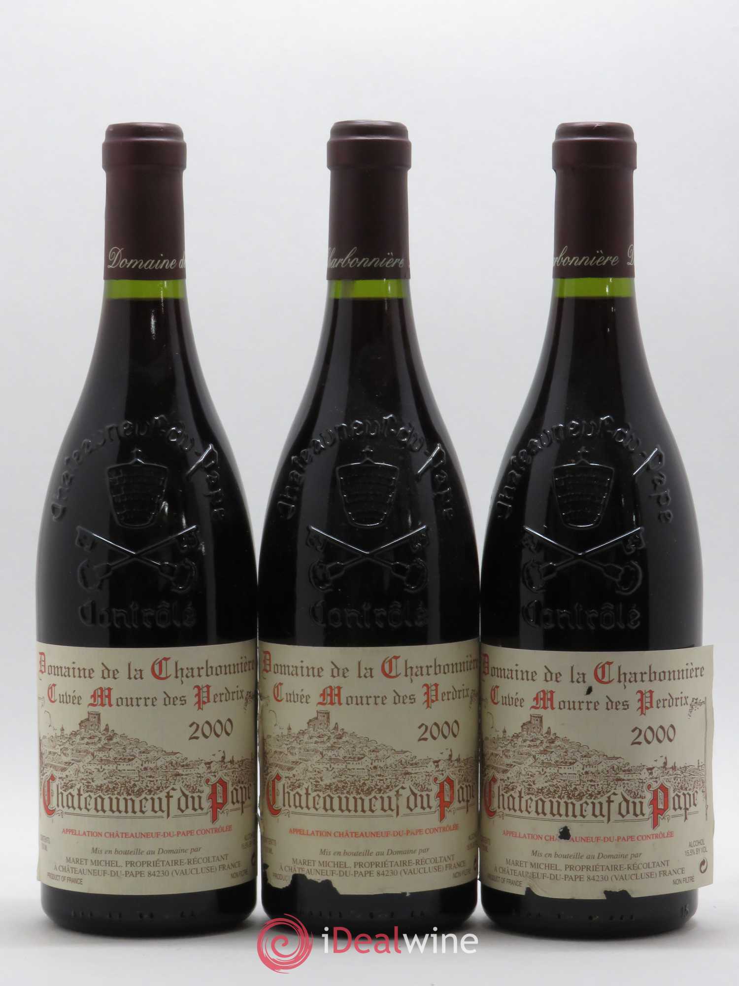 Châteauneuf-du-Pape Cuvée Mourre des Perdrix Charbonnière (Domaine de la) 2000 - Lot de 3 bouteilles - 0