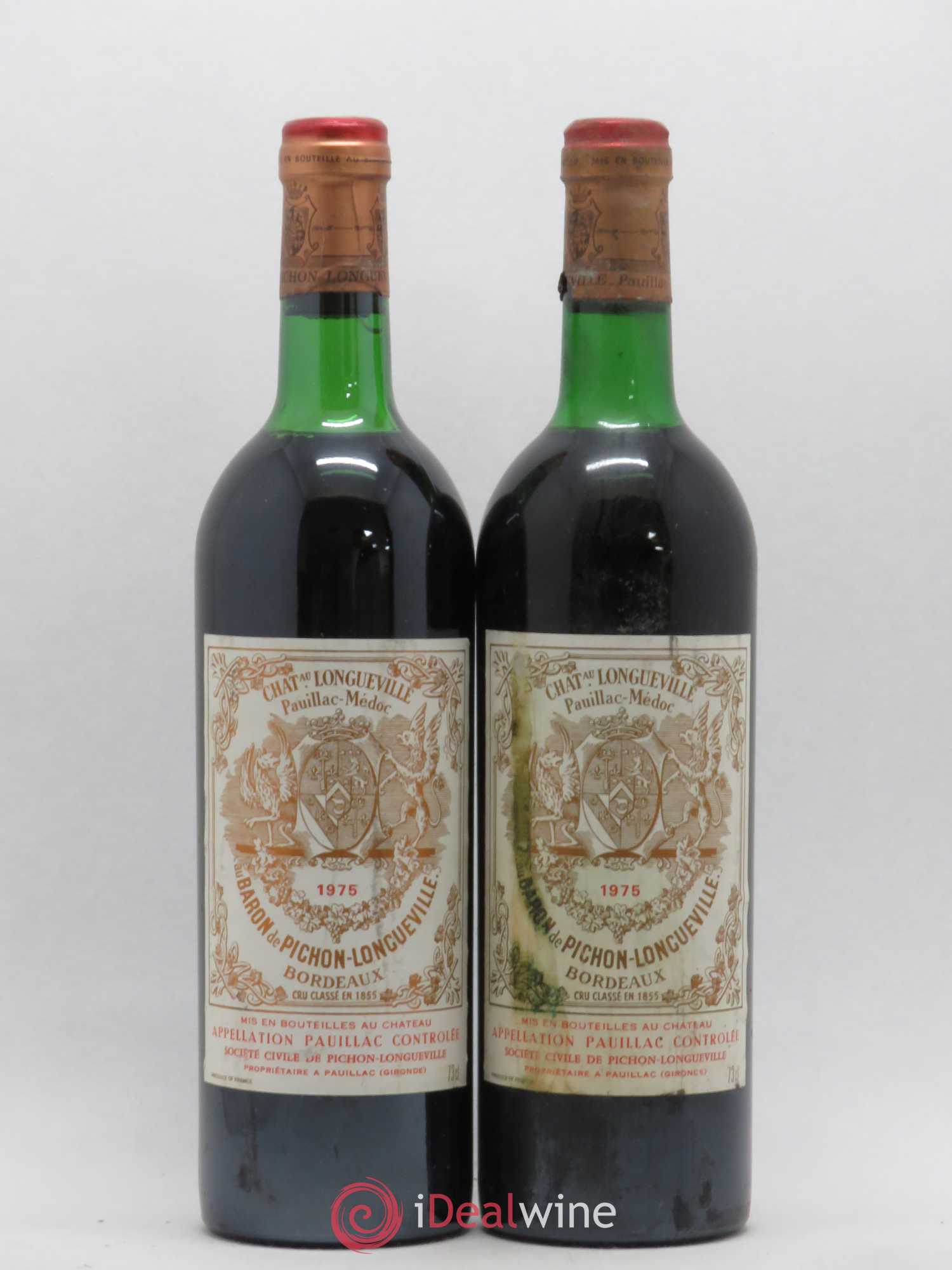 Pichon Longueville Baron 2ème Grand Cru Classé 1975 - Lot de 2 bouteilles - 0