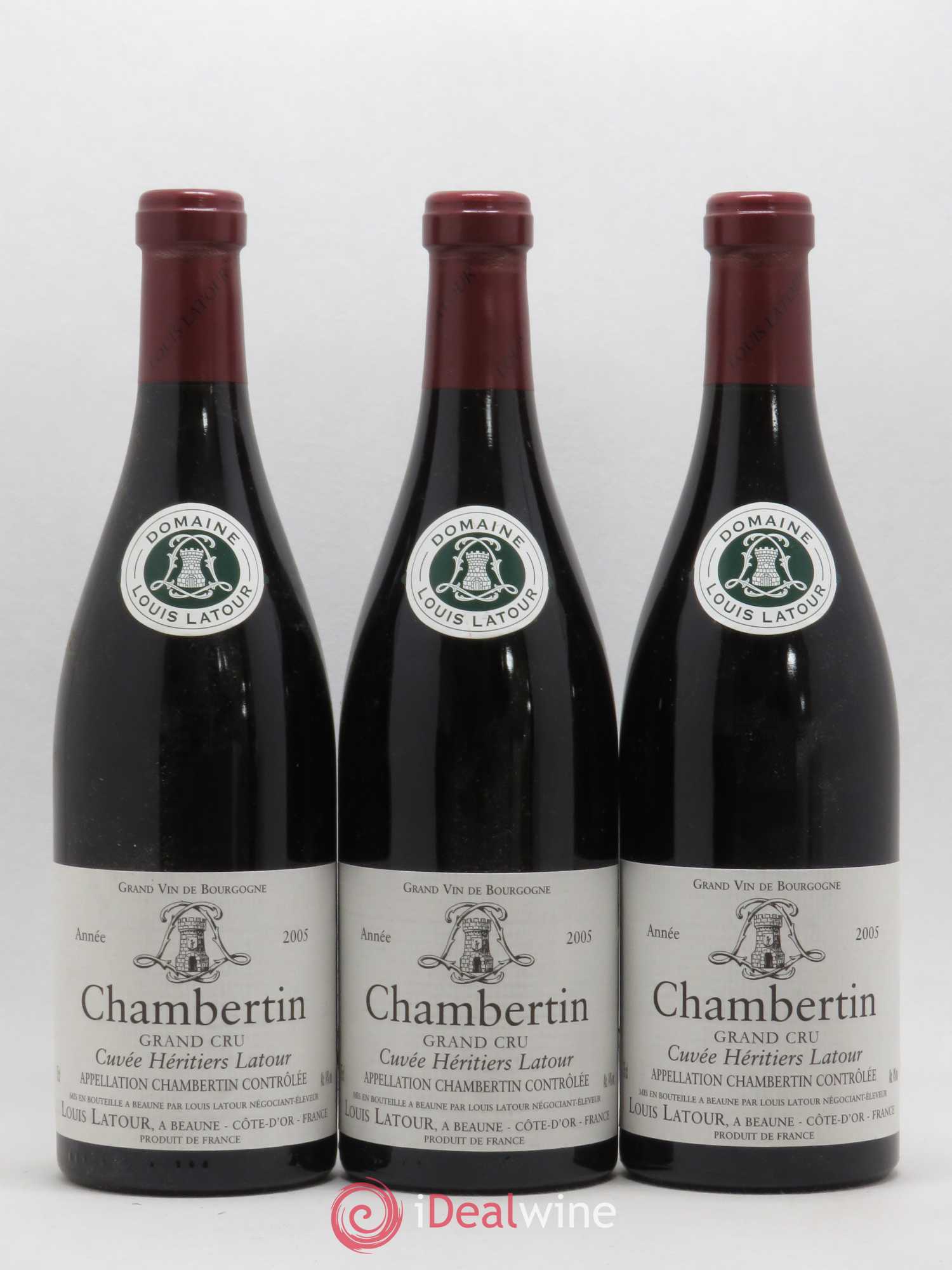 Chambertin Grand Cru Cuvée Héritiers Latour Louis Latour 2005 - Lot de 3 bouteilles - 0