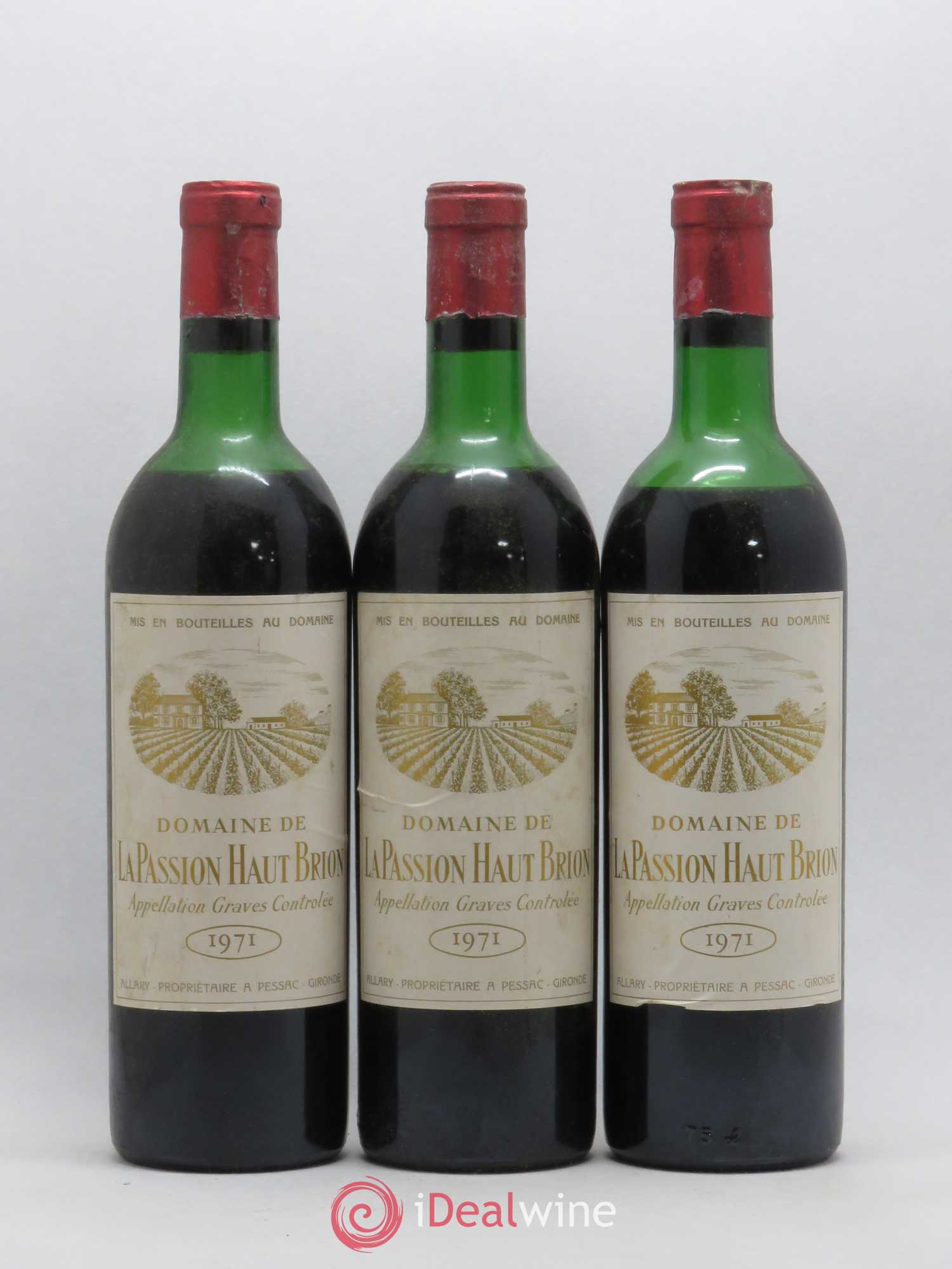 Domaine Allary Haut-Brion 1971 - Lot de 3 bouteilles - 0