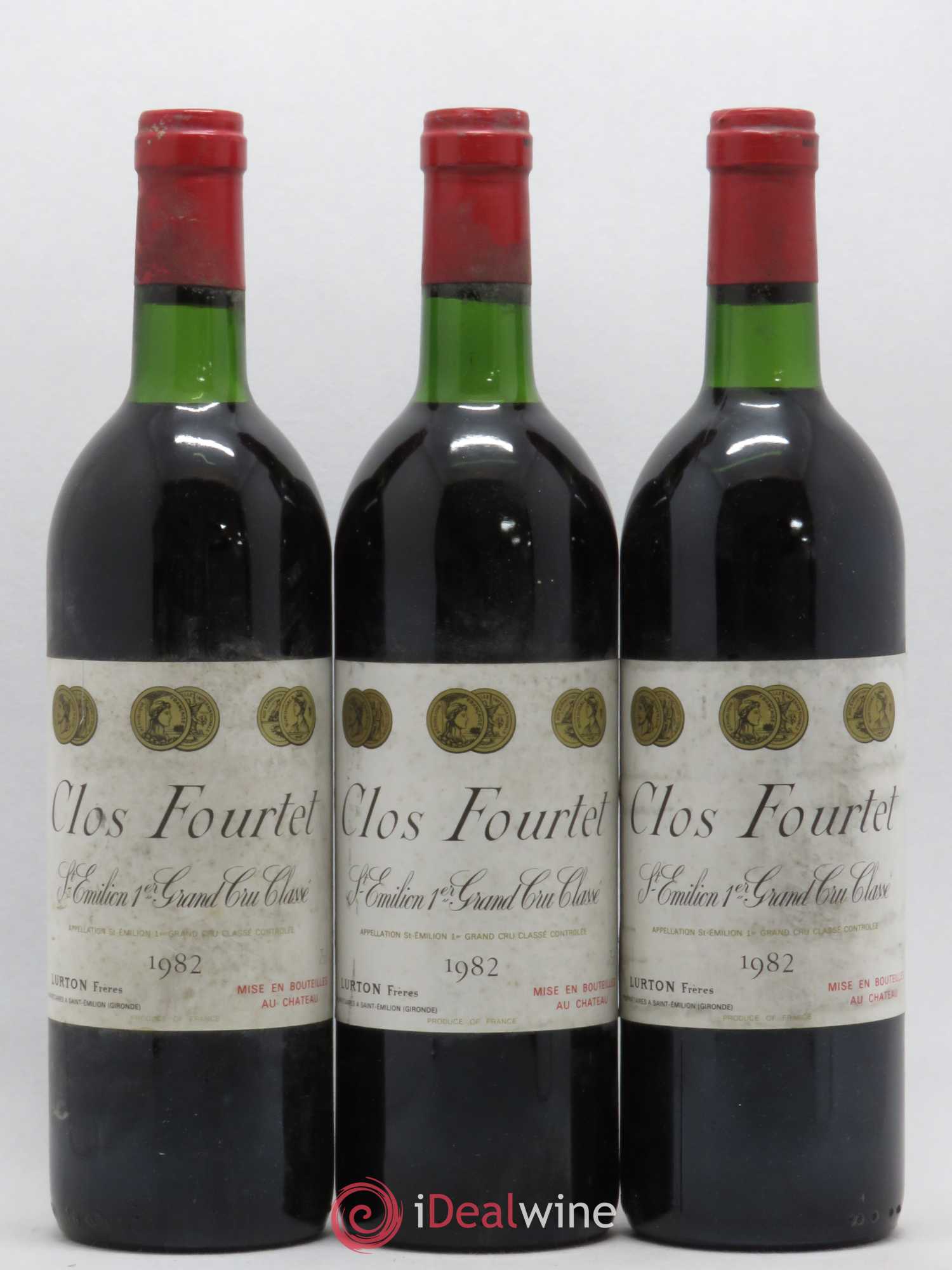 Clos Fourtet 1er Grand Cru Classé B 1982 - Lot de 3 bouteilles - 0
