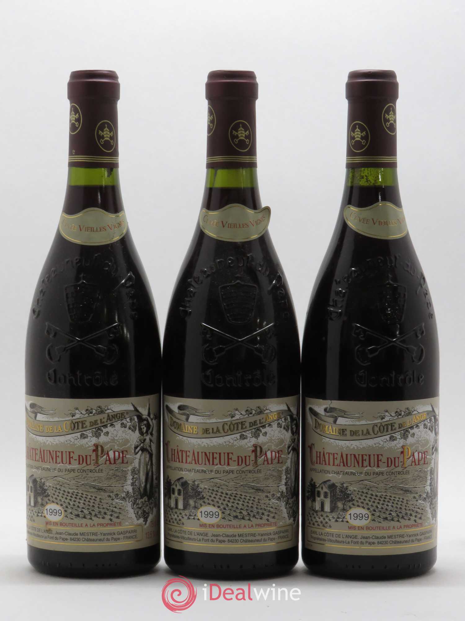 Châteauneuf-du-Pape Vieilles vignes Côte de L'Ange 1999 - Posten von 3 Flaschen - 0