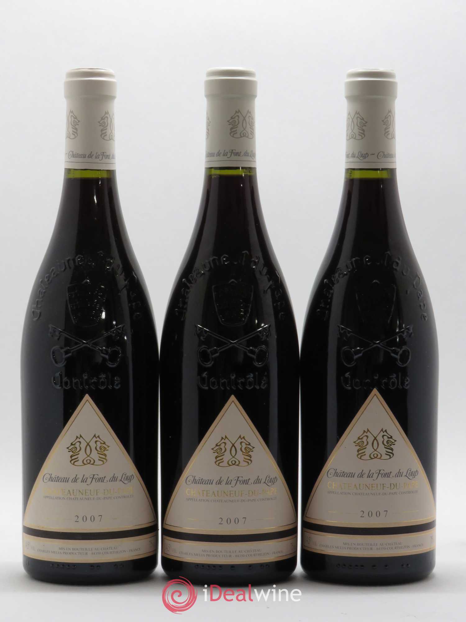 Châteauneuf-du-Pape Font du Loup 2007 - Posten von 3 Flaschen - 0