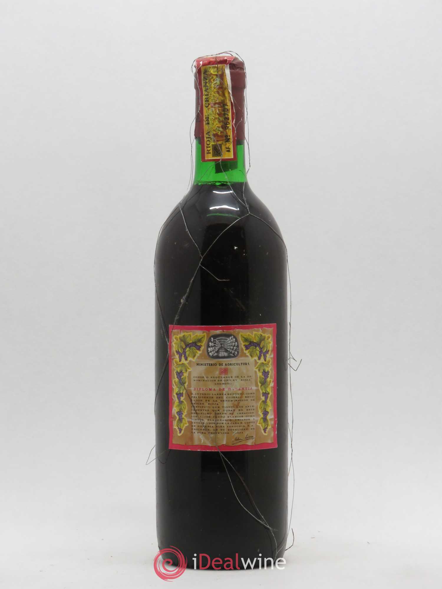 Rioja DOCA Vina Tondonia R. Lopez de Heredia 1970 - Posten von 1 Flasche - 1
