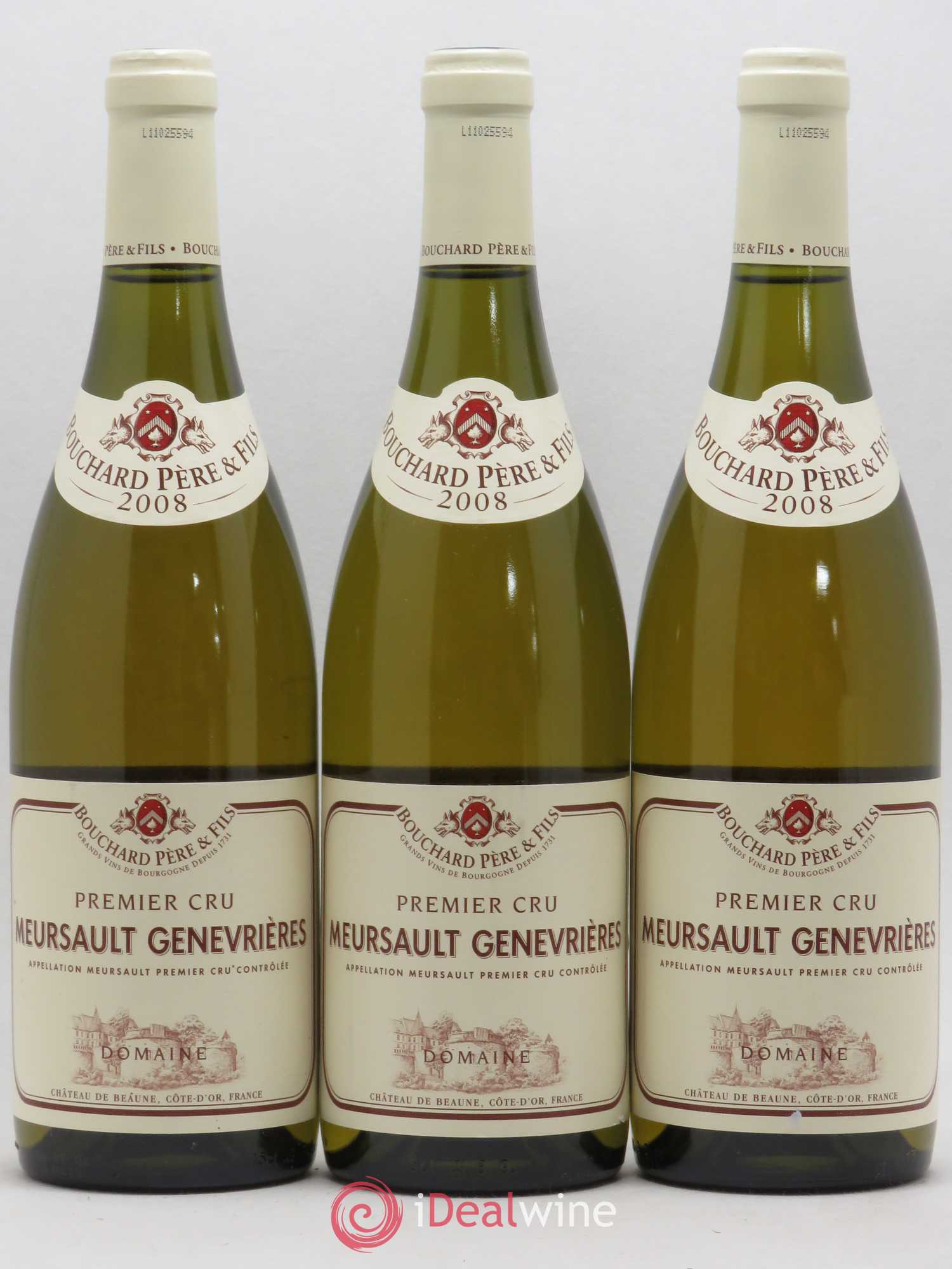 Meursault 1er Cru Genevrières Bouchard Père & Fils 2008 - Lot de 3 bouteilles - 0
