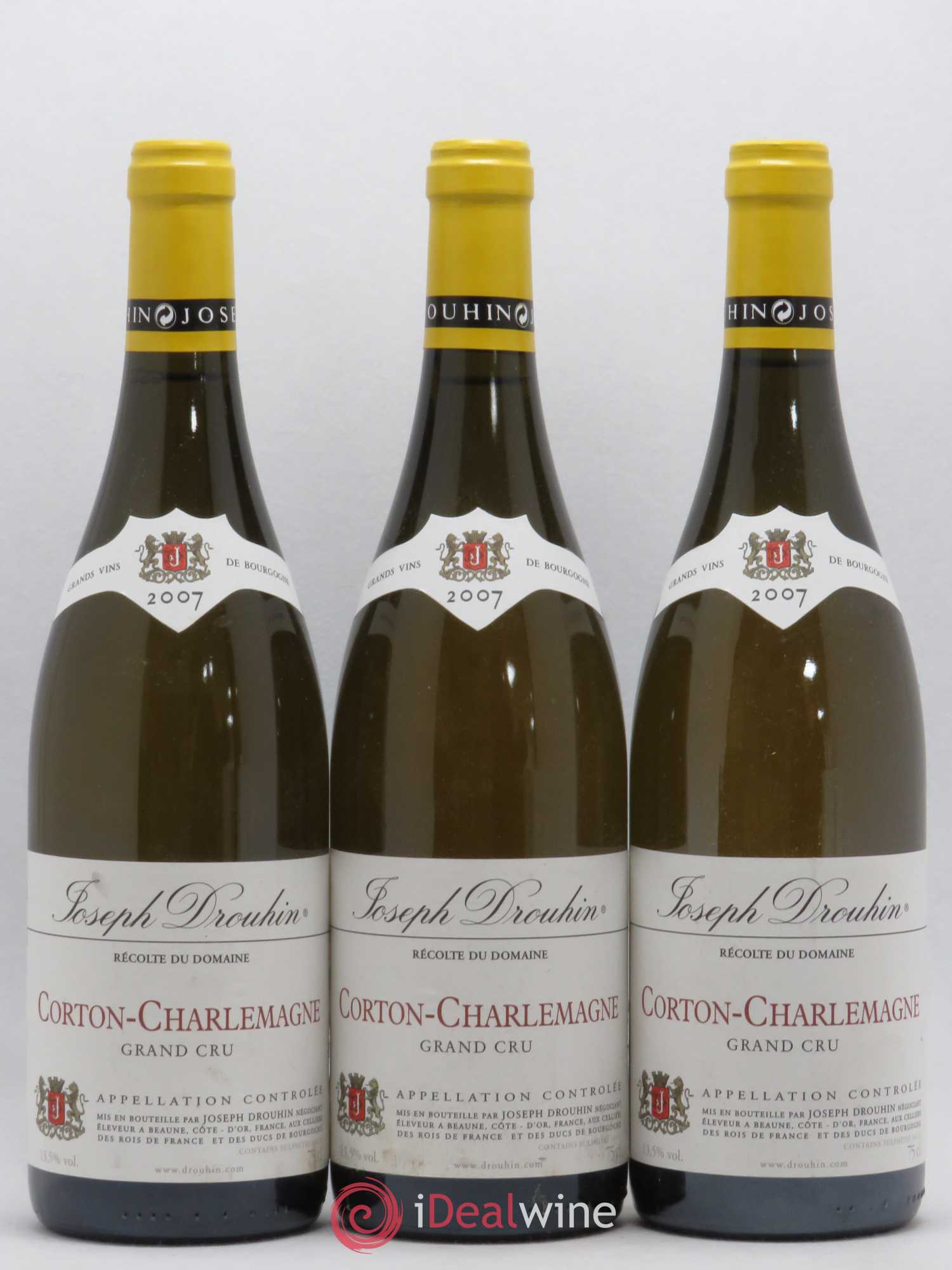 Corton-Charlemagne Grand Cru Joseph Drouhin 2007 - Lot de 3 bouteilles - 0