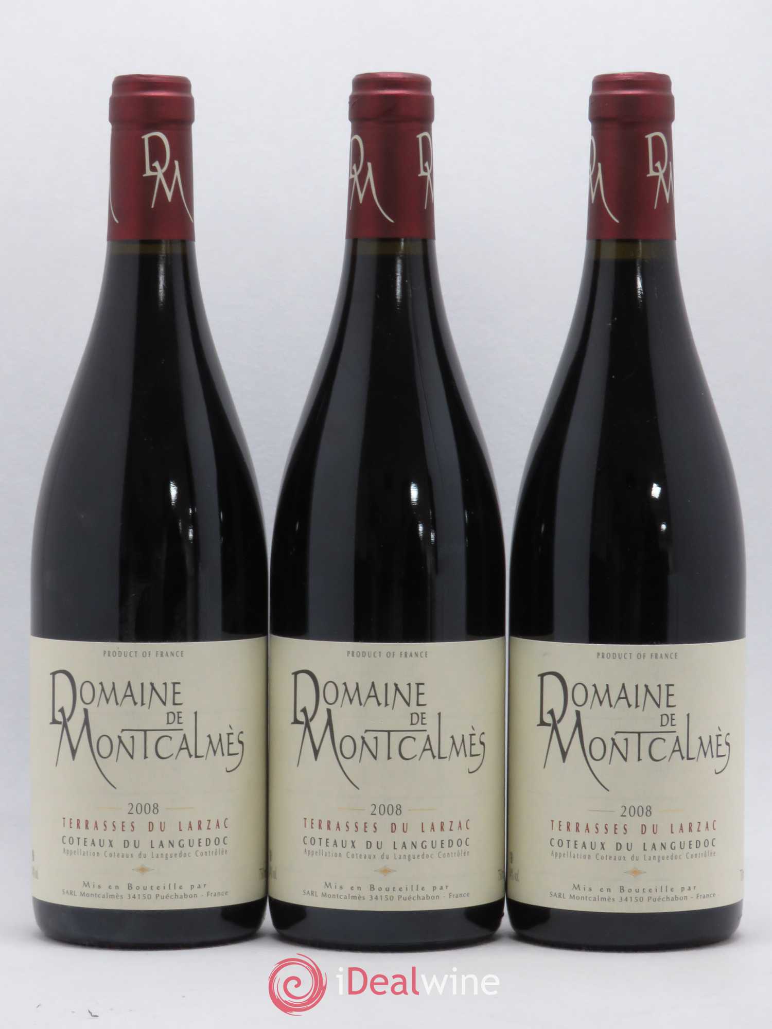 Terrasses du Larzac Domaine de Montcalmès Frédéric Pourtalié 2008 - Lot de 3 bouteilles - 0
