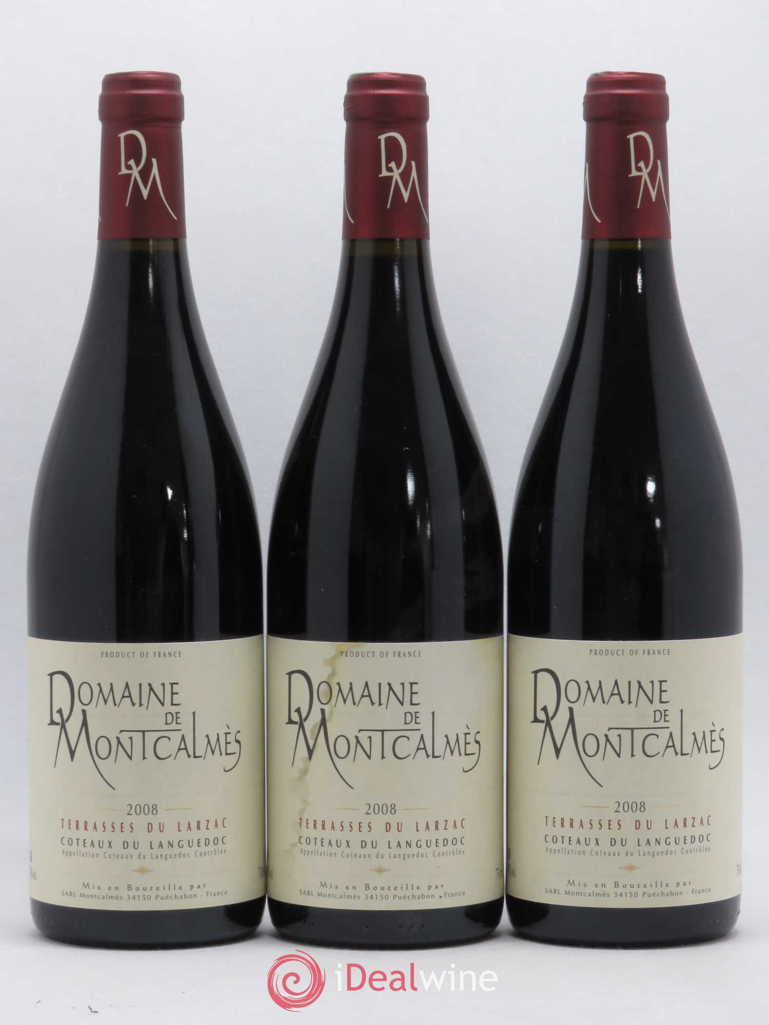 Terrasses du Larzac Domaine de Montcalmès Frédéric Pourtalié 2008 - Lot de 3 bouteilles - 0