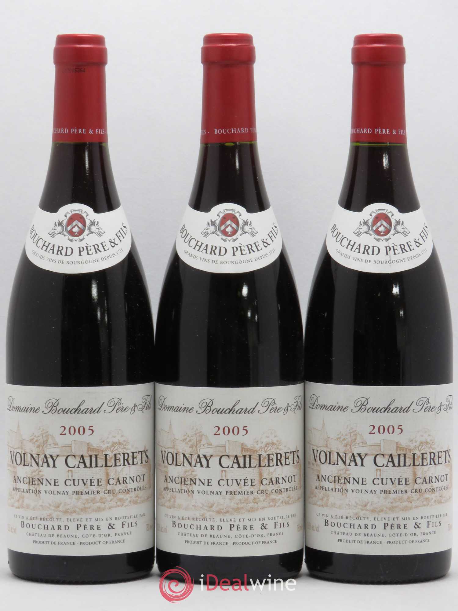 Volnay 1er Cru Caillerets - Ancienne Cuvée Carnot Bouchard Père & Fils 2005 - Lot de 3 bouteilles - 0
