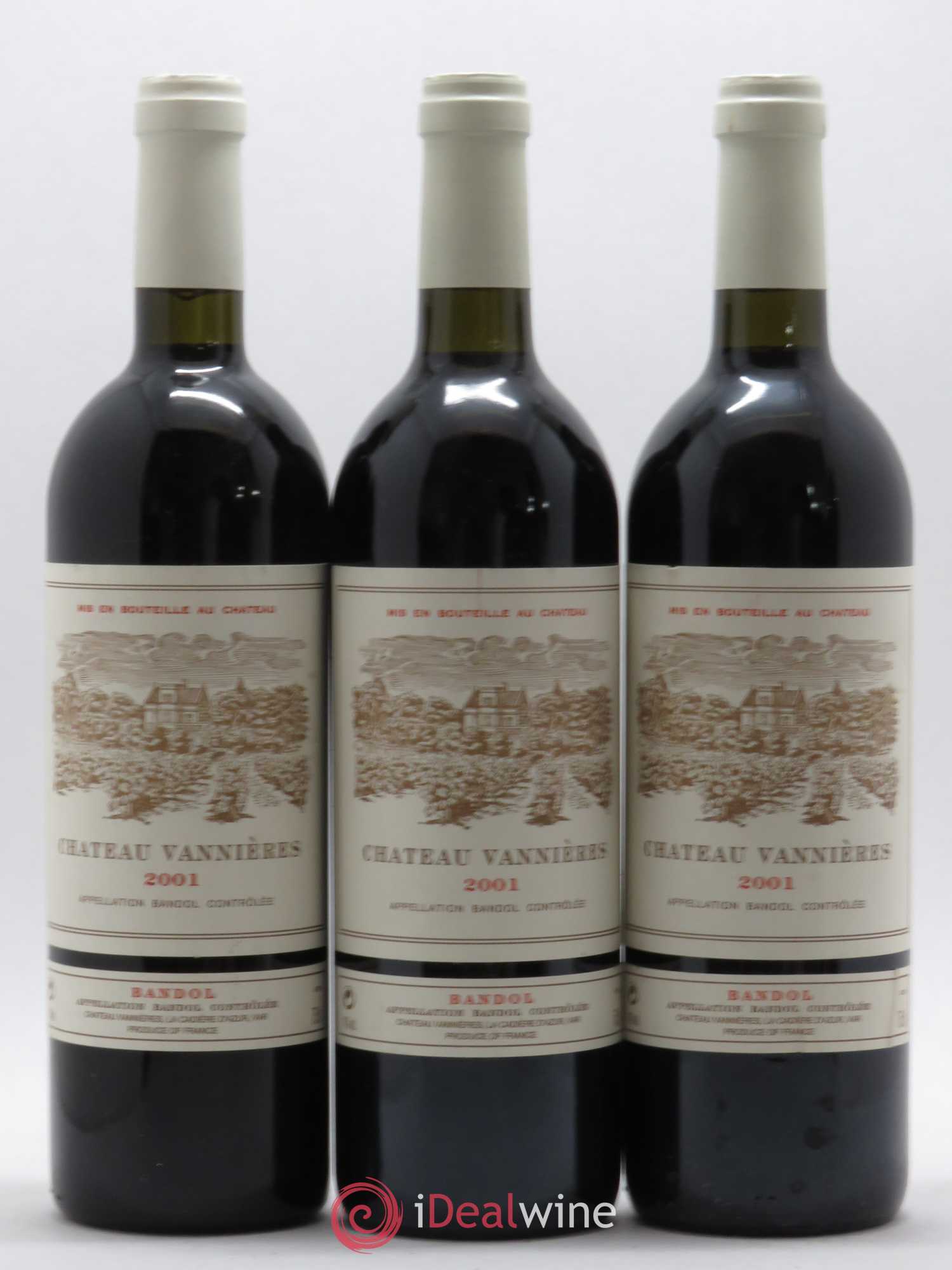 Bandol Château Vannières Éric et Charles-Éric Boisseaux 2001 - Lot de 3 bouteilles - 0