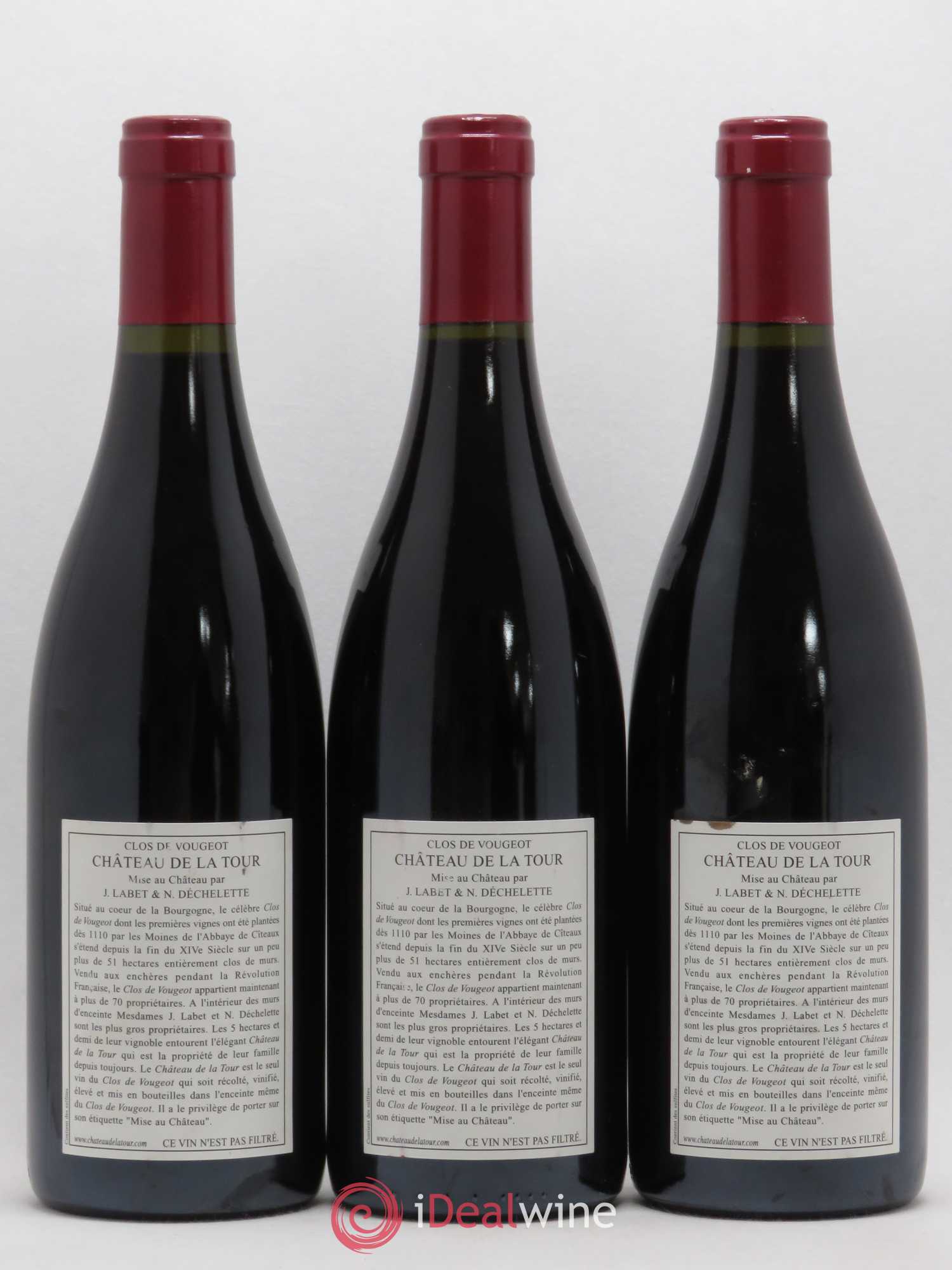 Clos de Vougeot Grand Cru Vieilles Vignes Château de La Tour 2006 - Lot de 3 bouteilles - 1