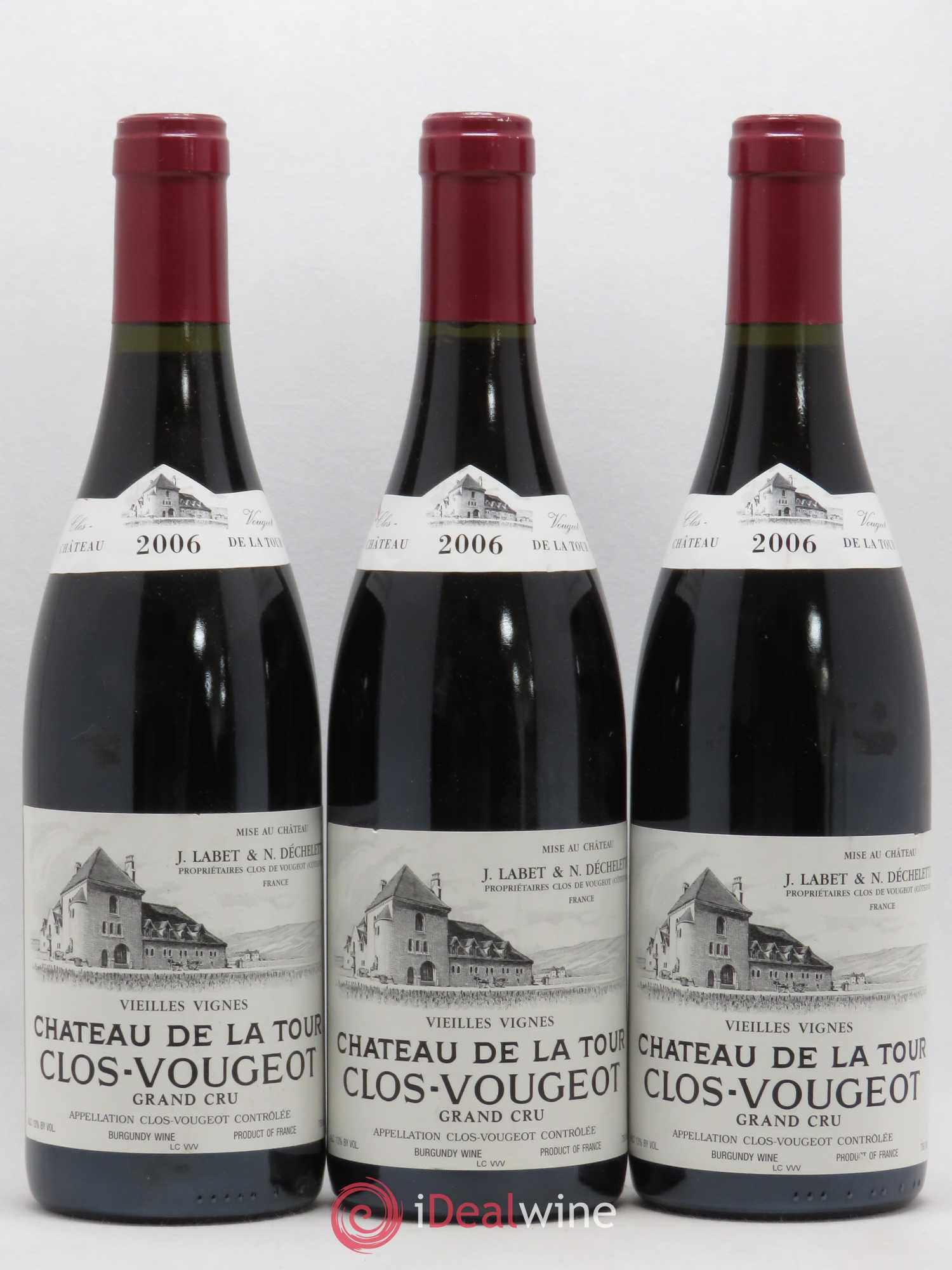 Clos de Vougeot Grand Cru Vieilles Vignes Château de La Tour 2006 - Lot de 3 bouteilles - 0