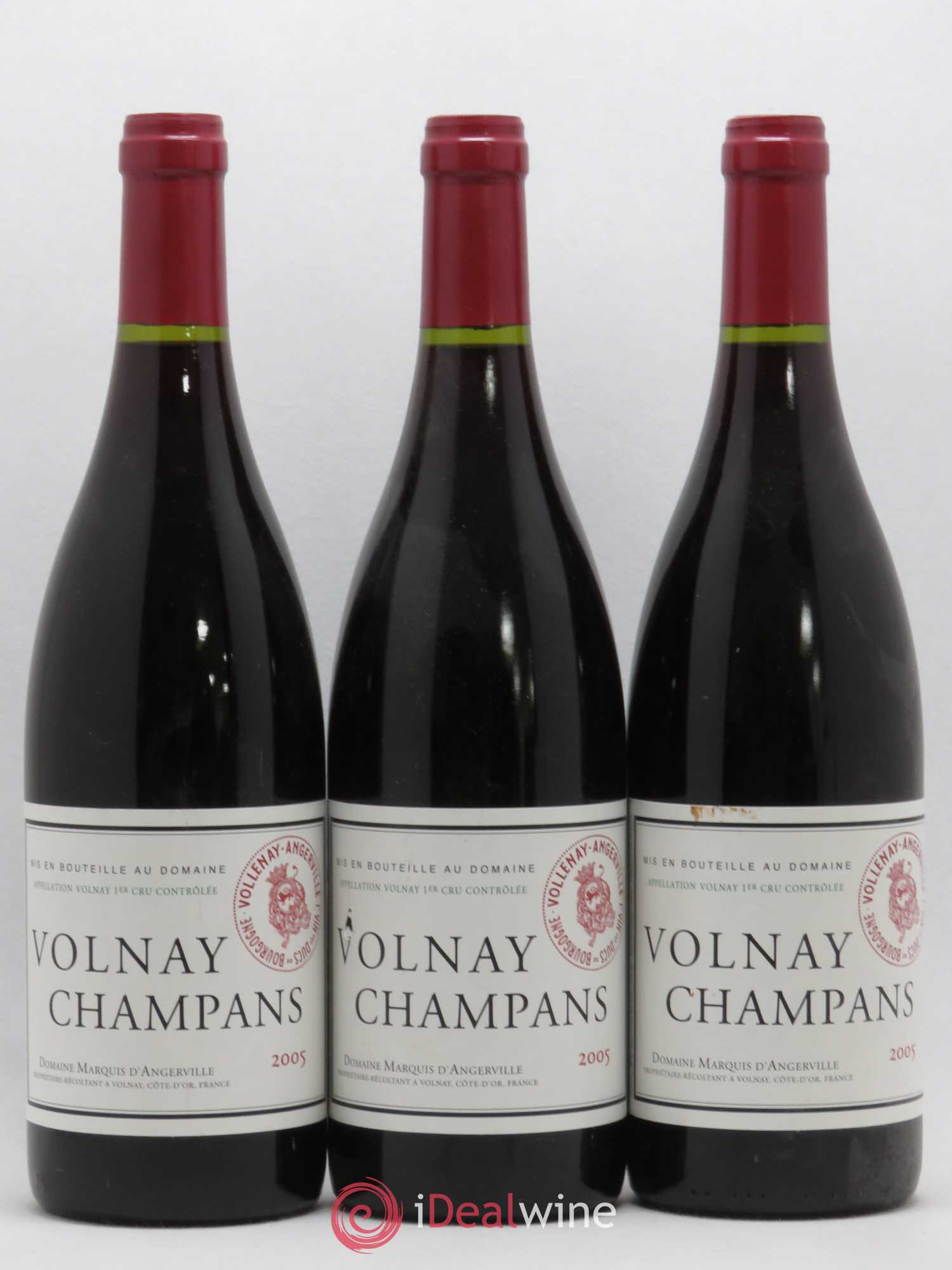 Volnay 1er Cru Champans Marquis d'Angerville (Domaine) 2005 - Lot de 3 bouteilles - 0