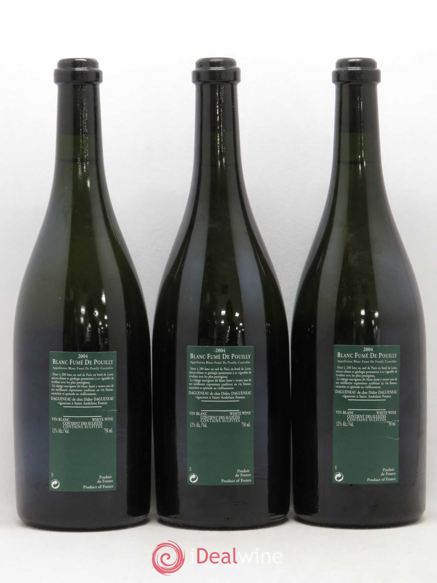 Vin de France (anciennement Pouilly-Fumé) Silex Dagueneau (Domaine Didier - Louis-Benjamin) 2004 - Lot de 3 bouteilles - 1