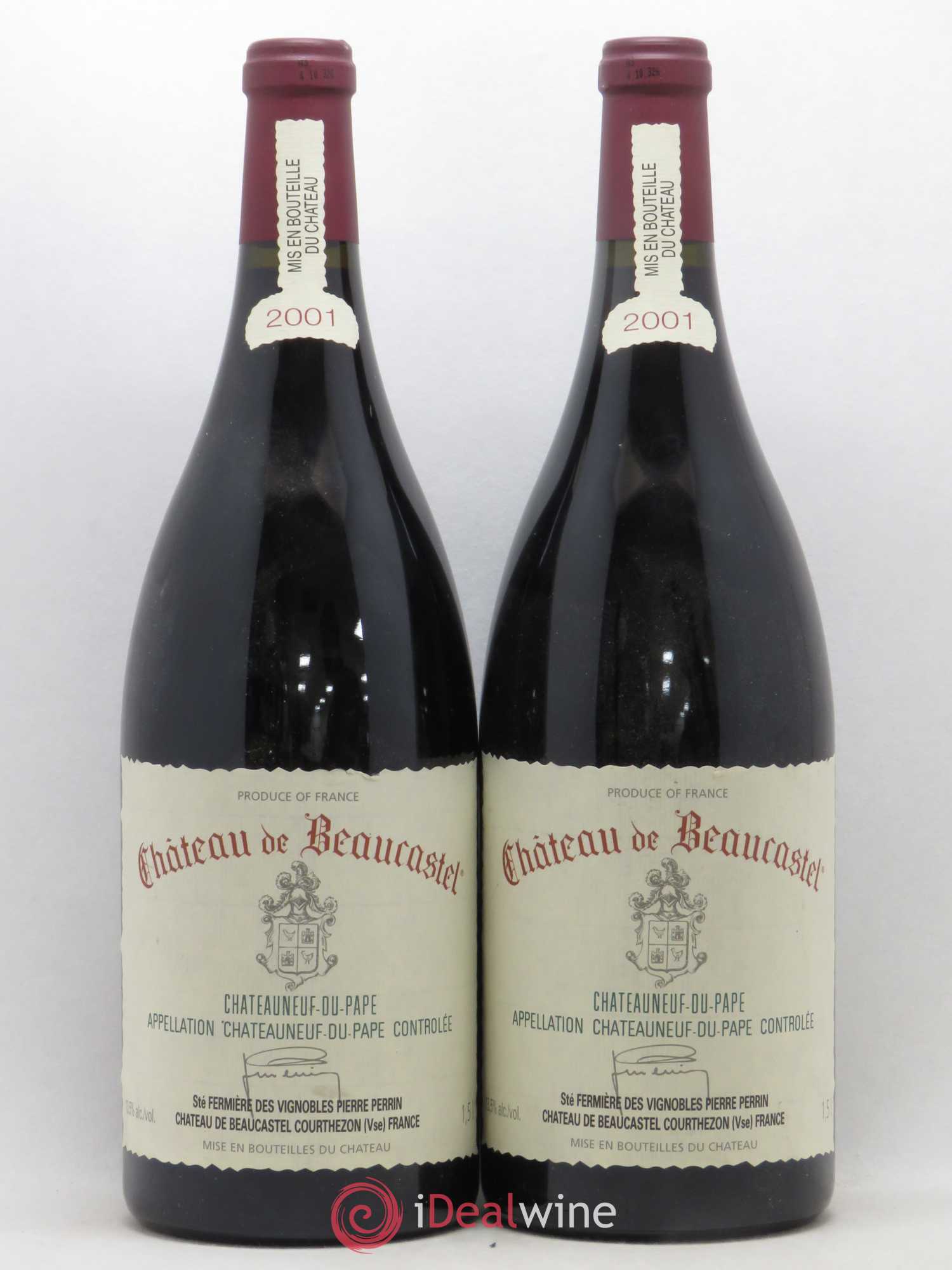 Châteauneuf-du-Pape Château de Beaucastel Famille Perrin 2001 - Lot de 2 magnums - 0