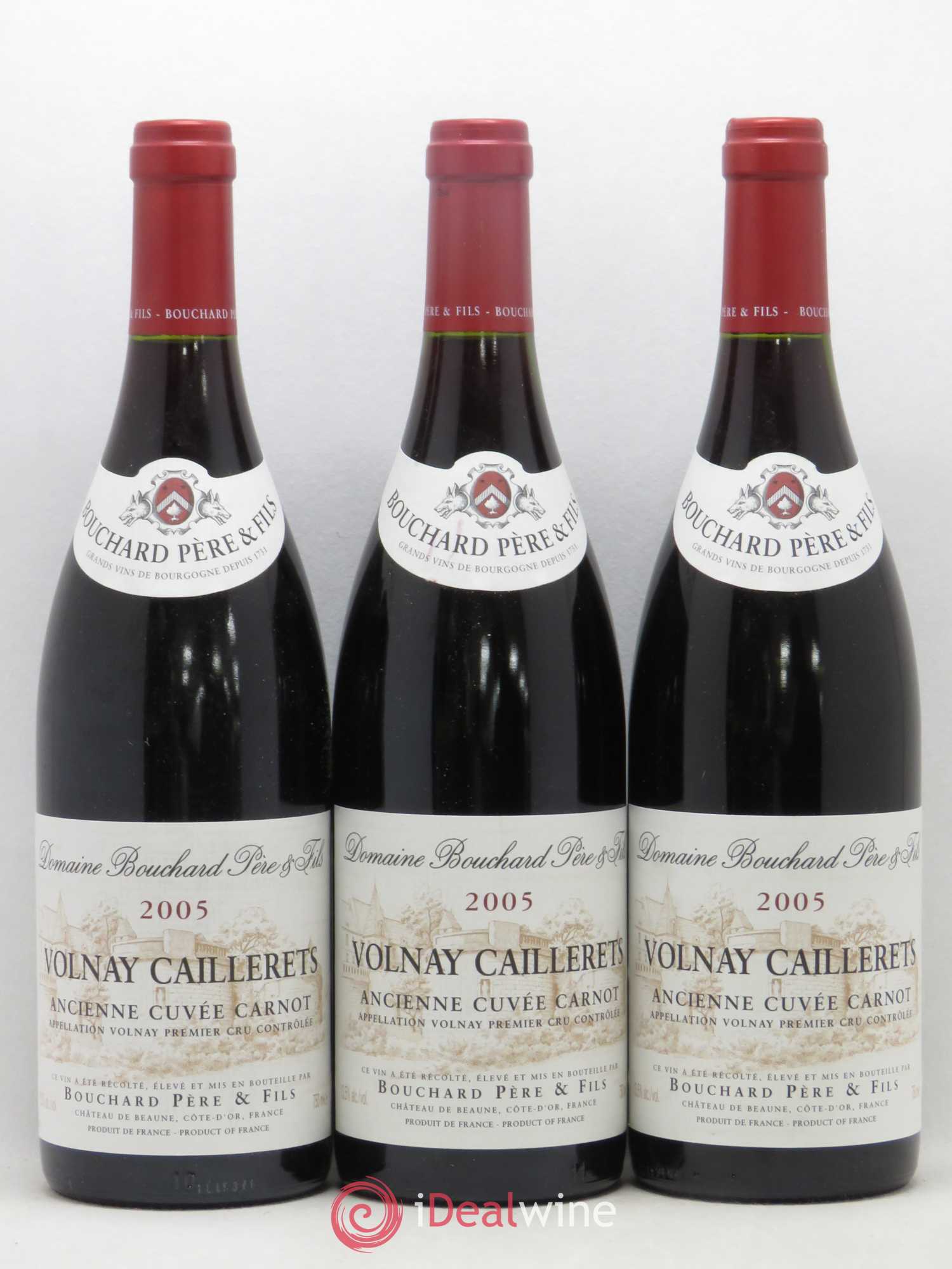 Volnay 1er Cru Caillerets - Ancienne Cuvée Carnot Bouchard Père & Fils 2005 - Lot de 3 bouteilles - 0