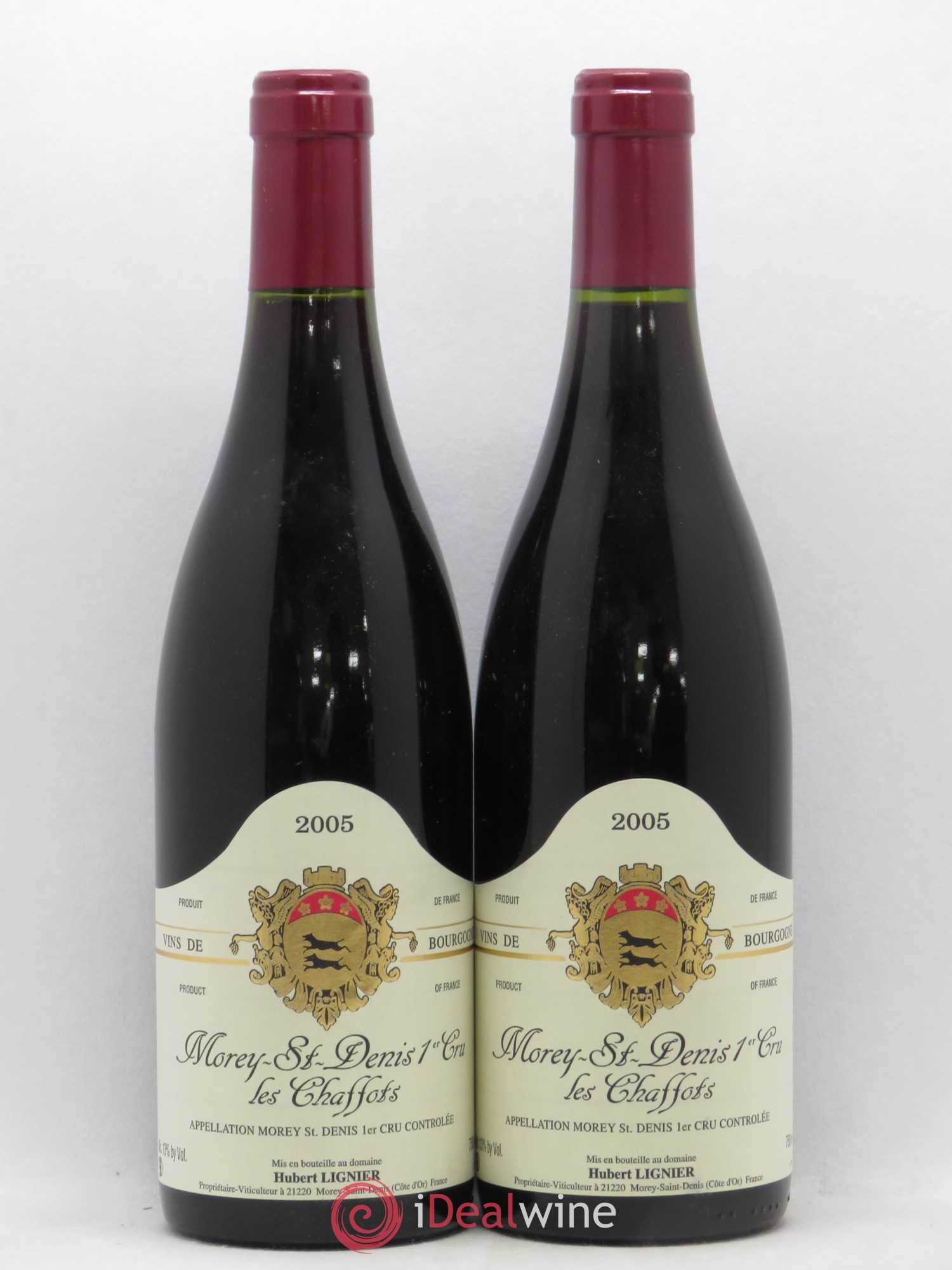 Morey-Saint-Denis 1er Cru Les Chaffots Hubert Lignier (Domaine) (sans prix de réserve) 2005 - Lot de 2 bouteilles - 0