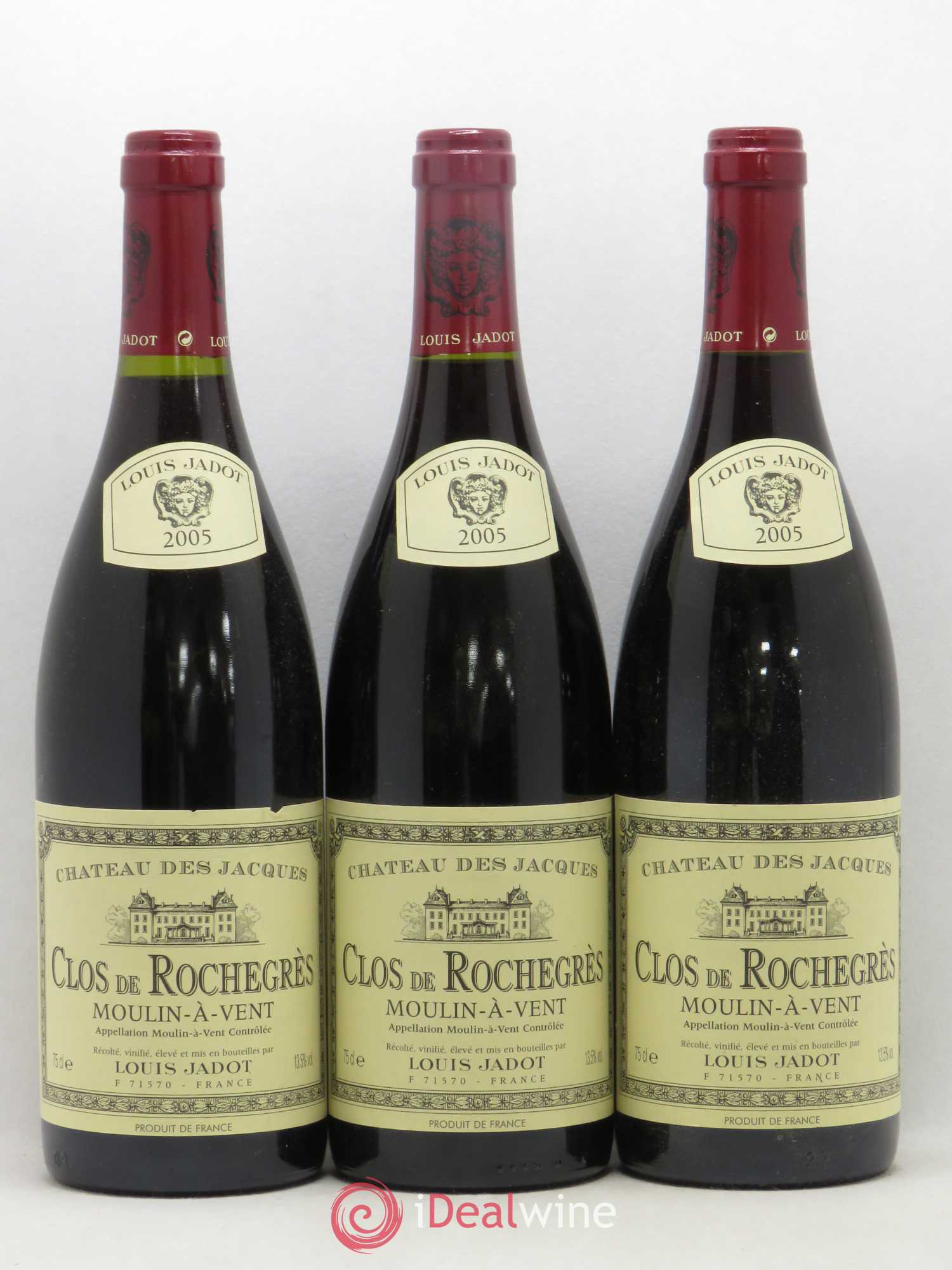 Moulin-à-Vent Clos de Rochegrès Château des Jacques 2005 - Posten von 3 Flaschen - 0