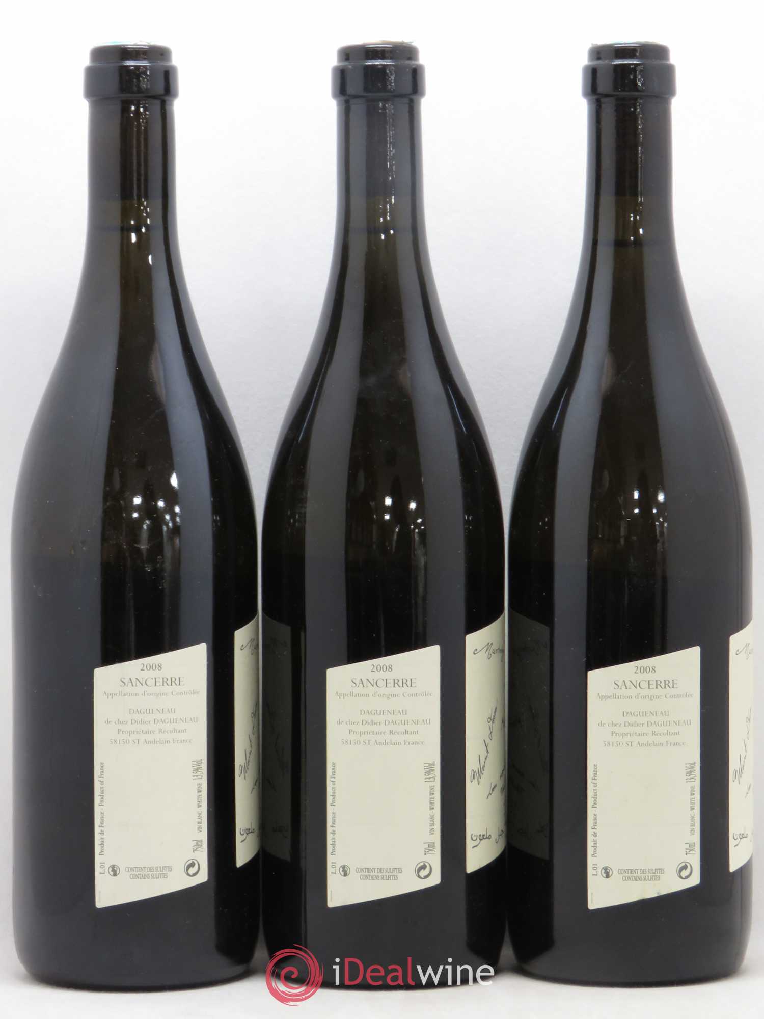 Sancerre Le Mont Damné Chavignol Dagueneau (Domaine Didier - Louis-Benjamin) 2008 - Lot de 3 bouteilles - 1