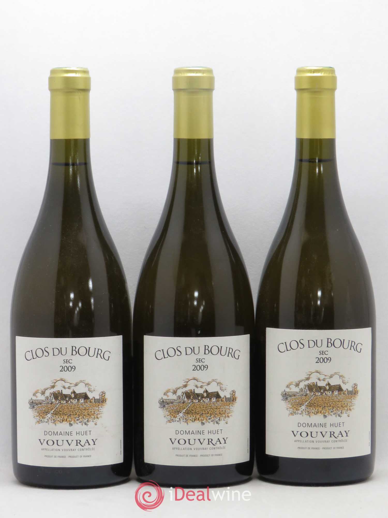 Vouvray Clos du Bourg Sec Domaine Huet 2009 - Lot de 3 bouteilles - 0
