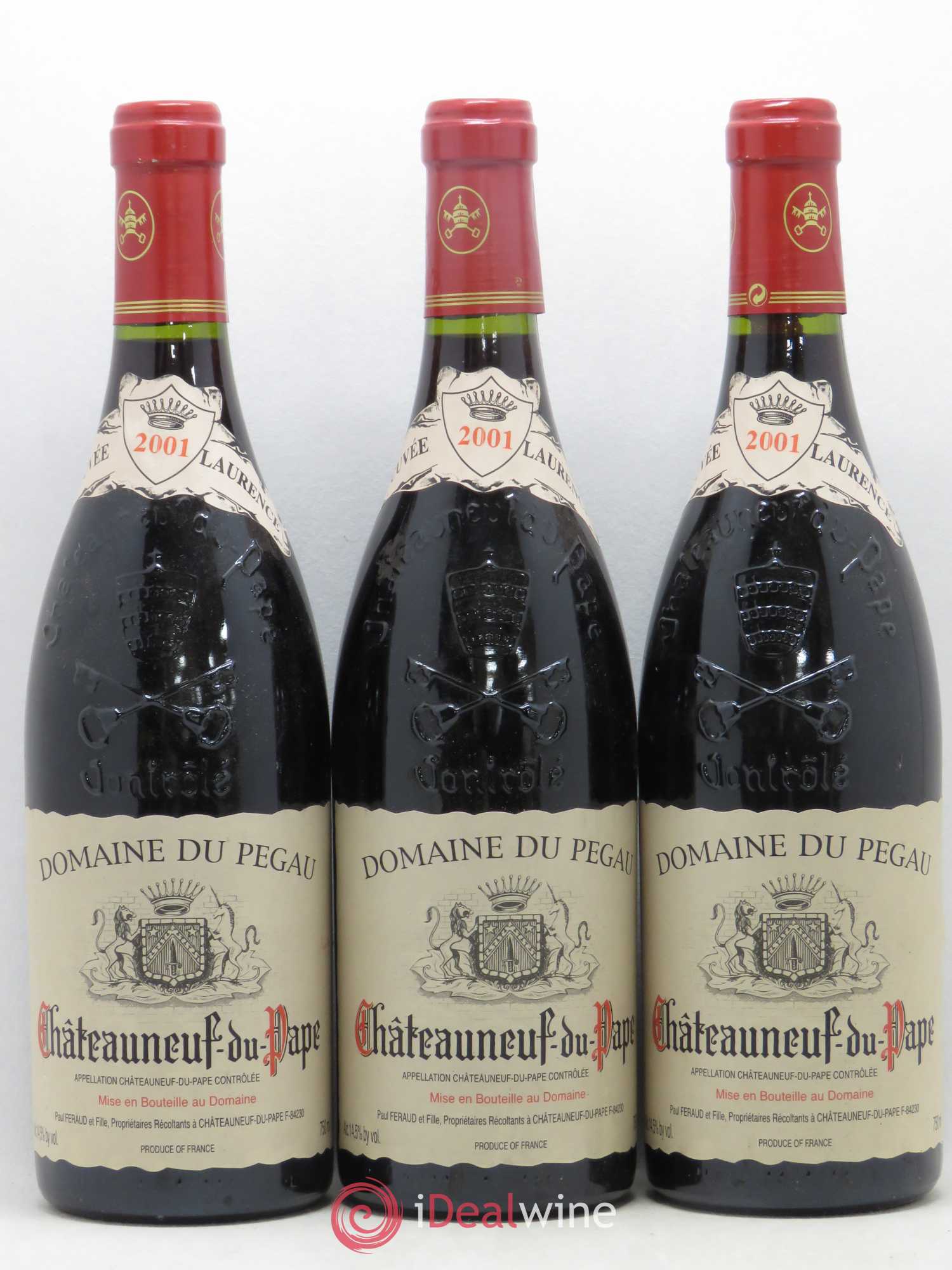 Châteauneuf-du-Pape Domaine du Pégau Cuvée Laurence Paul et Laurence Féraud 2001 - Lot de 3 bouteilles - 0