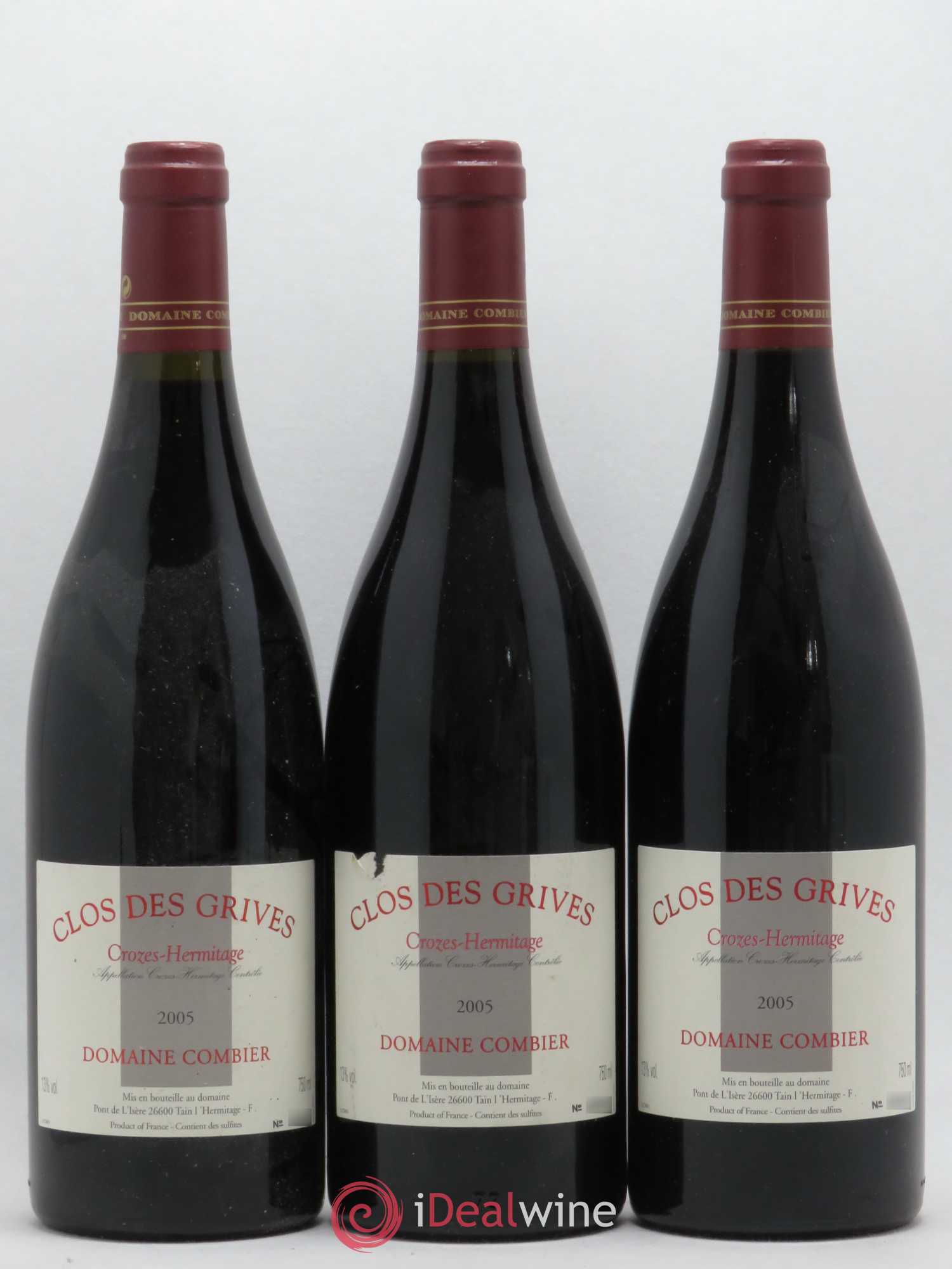 Crozes-Hermitage Clos des Grives Combier 2005 - Lot de 3 bouteilles - 0