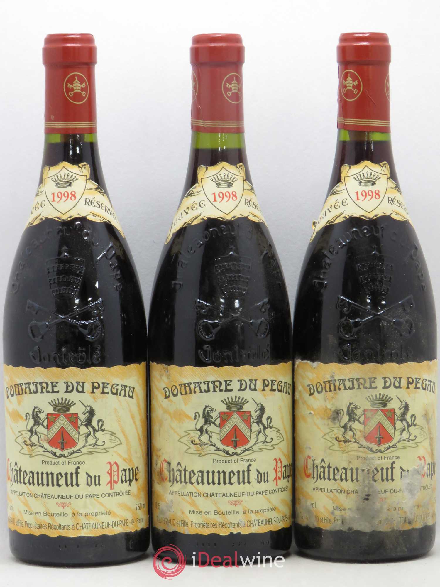 Châteauneuf-du-Pape Domaine du Pégau Cuvée Réservée Paul et Laurence Féraud 1998 - Lot de 3 bouteilles - 0