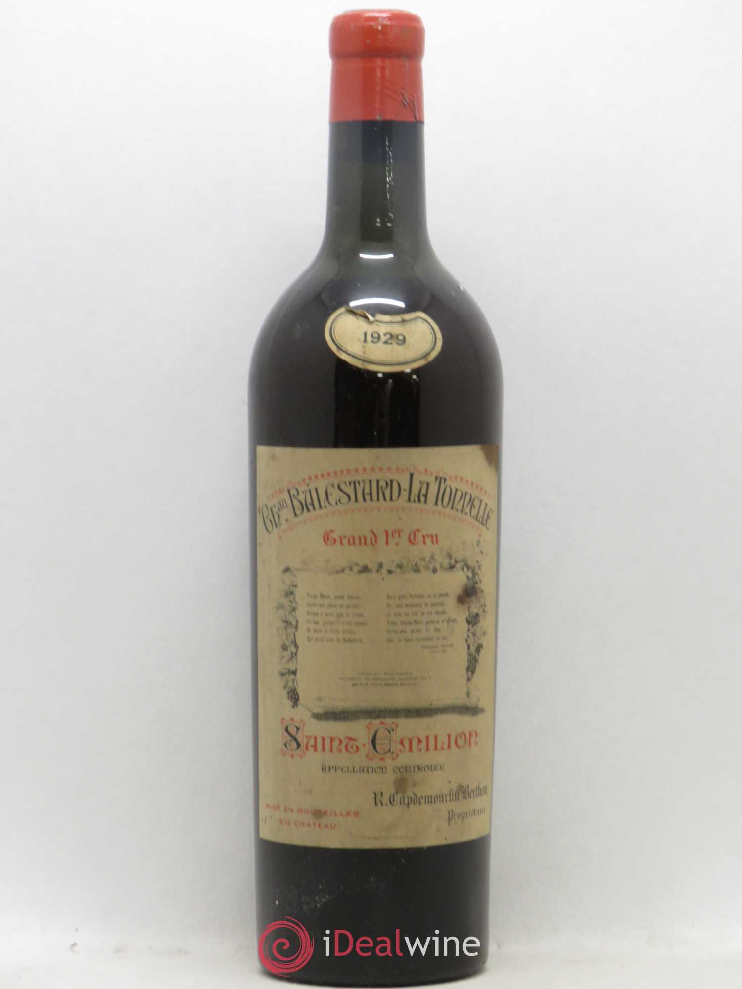Château Balestard la Tonnelle Grand Cru Classé 1929 - Lot de 1 bouteille - 0