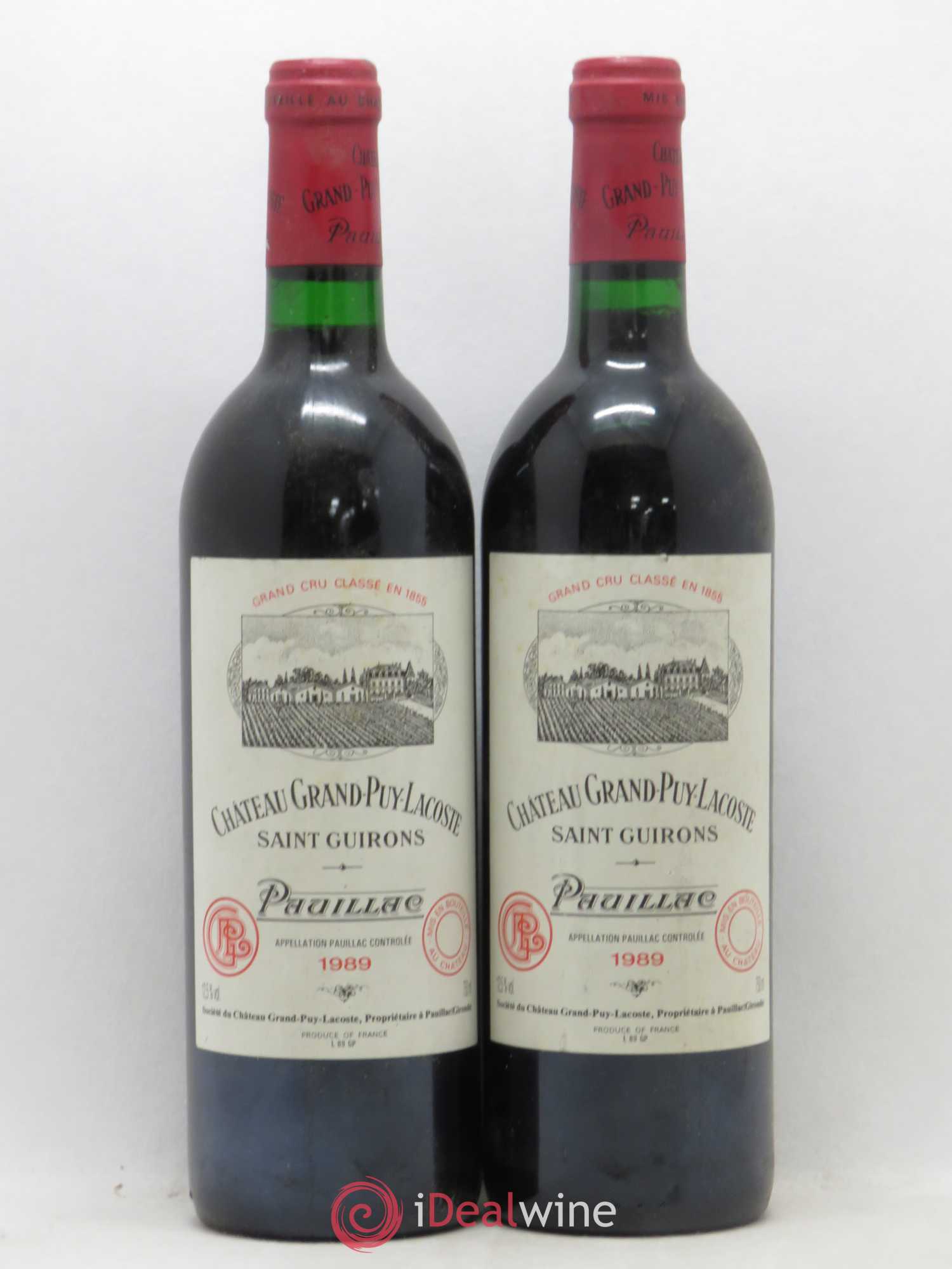 Château Grand Puy Lacoste 5ème Grand Cru Classé 1989 - Lot de 2 bouteilles - 0