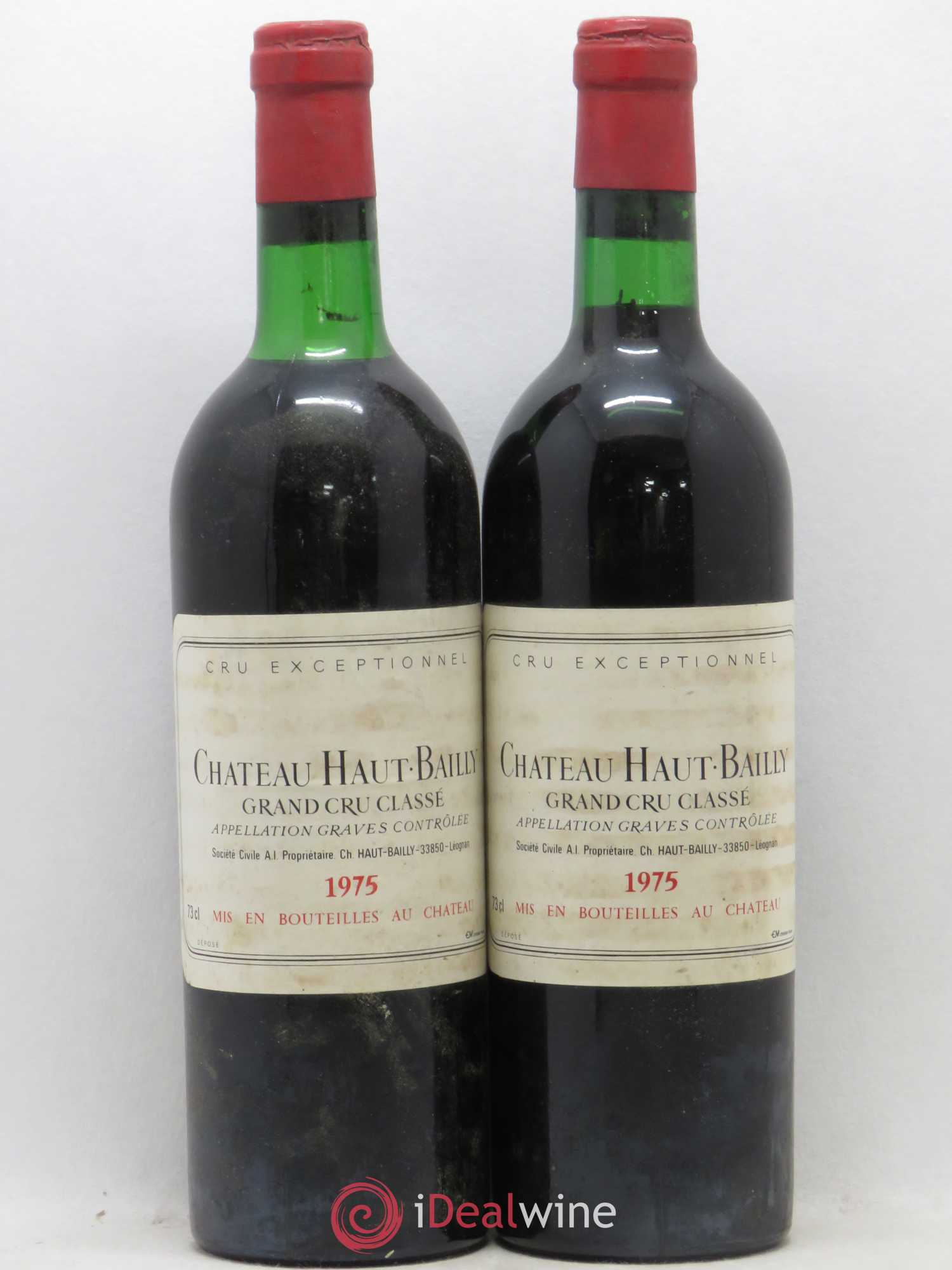 Château Haut-Bailly Cru Classé de Graves 1975 - Lot de 2 bouteilles - 0