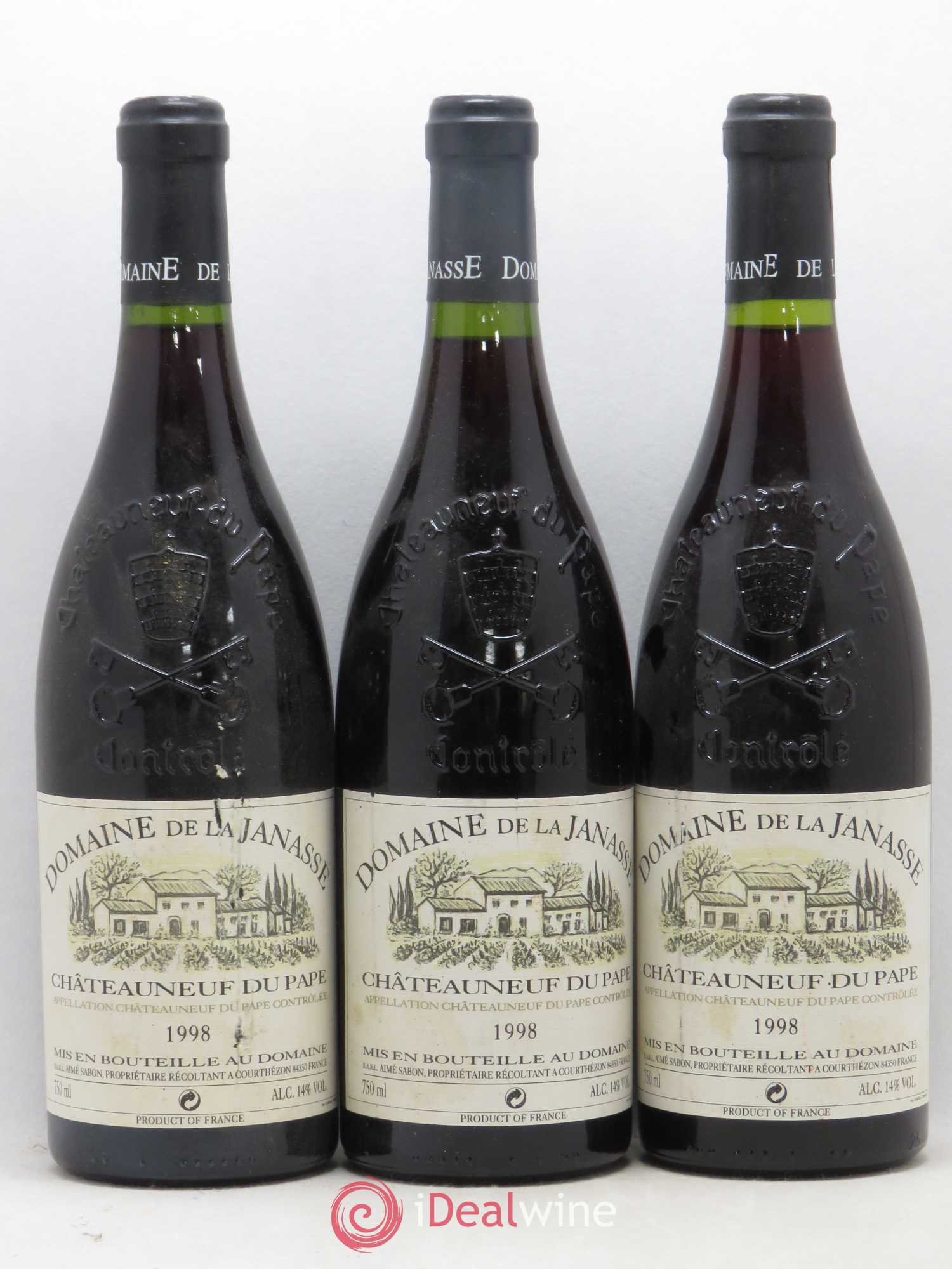 Châteauneuf-du-Pape La Janasse (Domaine de) 1998 - Lot de 3 bouteilles - 0