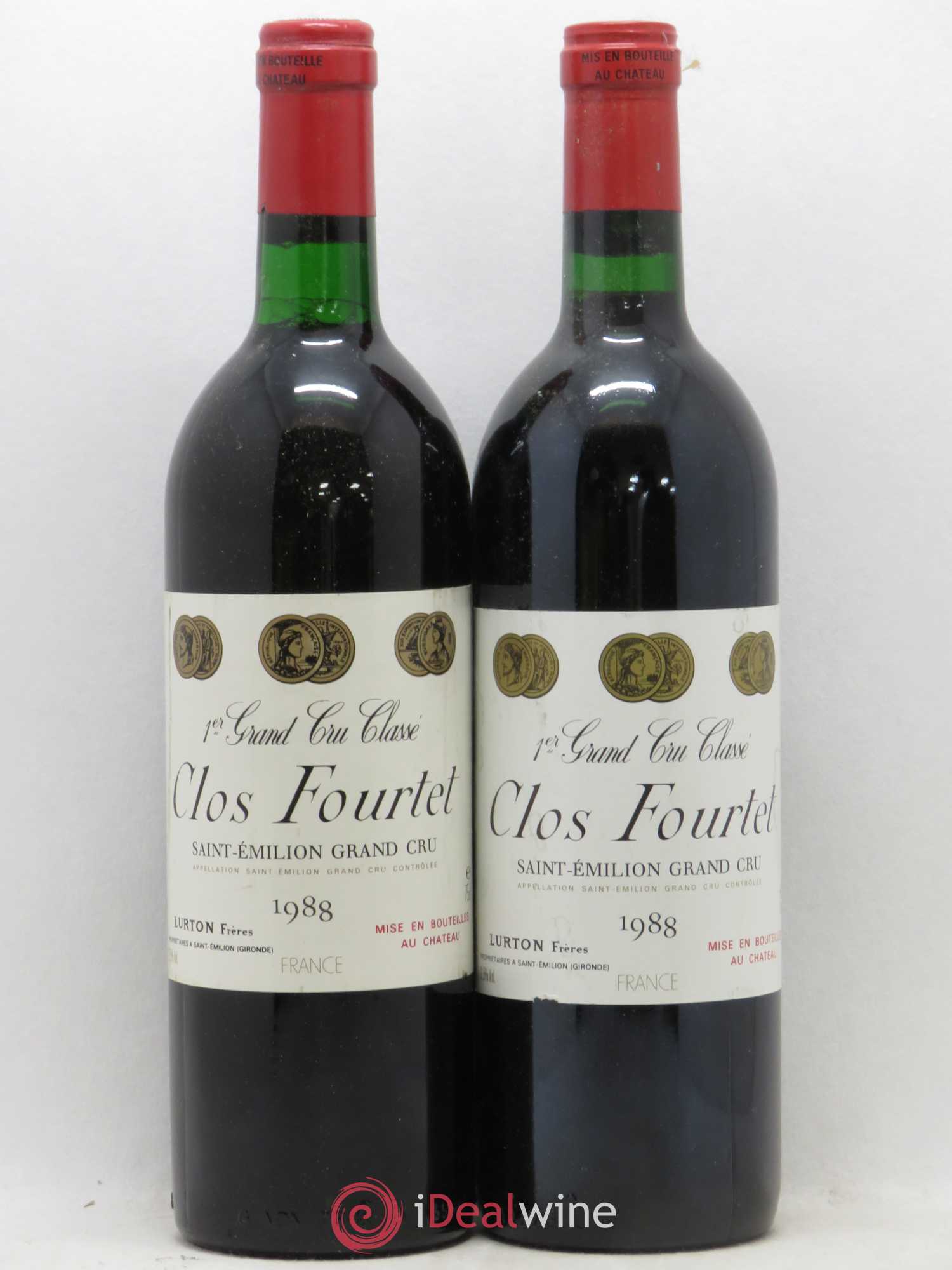 Clos Fourtet 1er Grand Cru Classé B 1988 - Lot de 2 bouteilles - 0