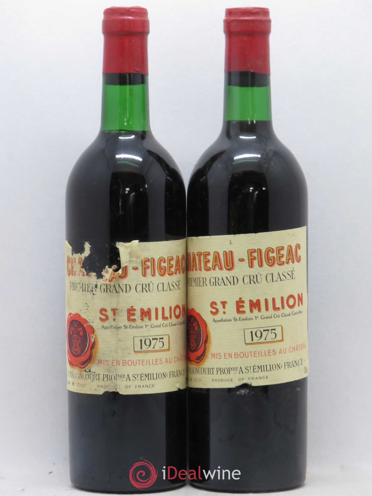 Château Figeac 1er Grand Cru Classé A 1975 - Lot de 2 bouteilles - 0