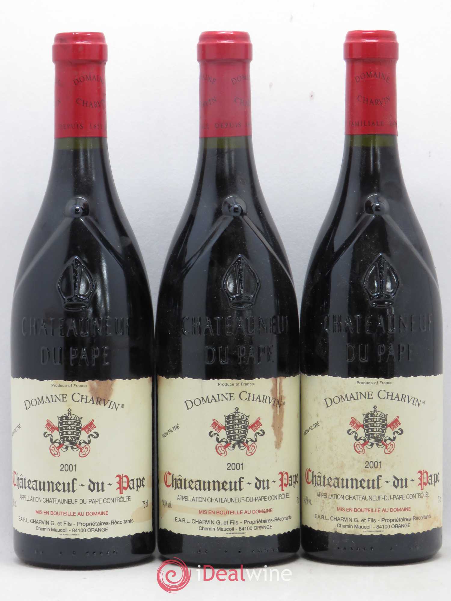 Châteauneuf-du-Pape Charvin (Domaine) 2001 - Lot de 3 bouteilles - 0