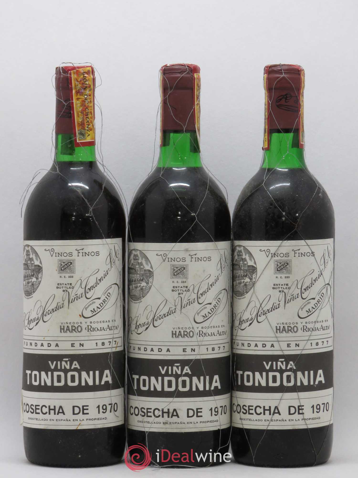 Rioja DOCA Vina Tondonia R. Lopez de Heredia 1970 - Lot of 3 bottles - 0
