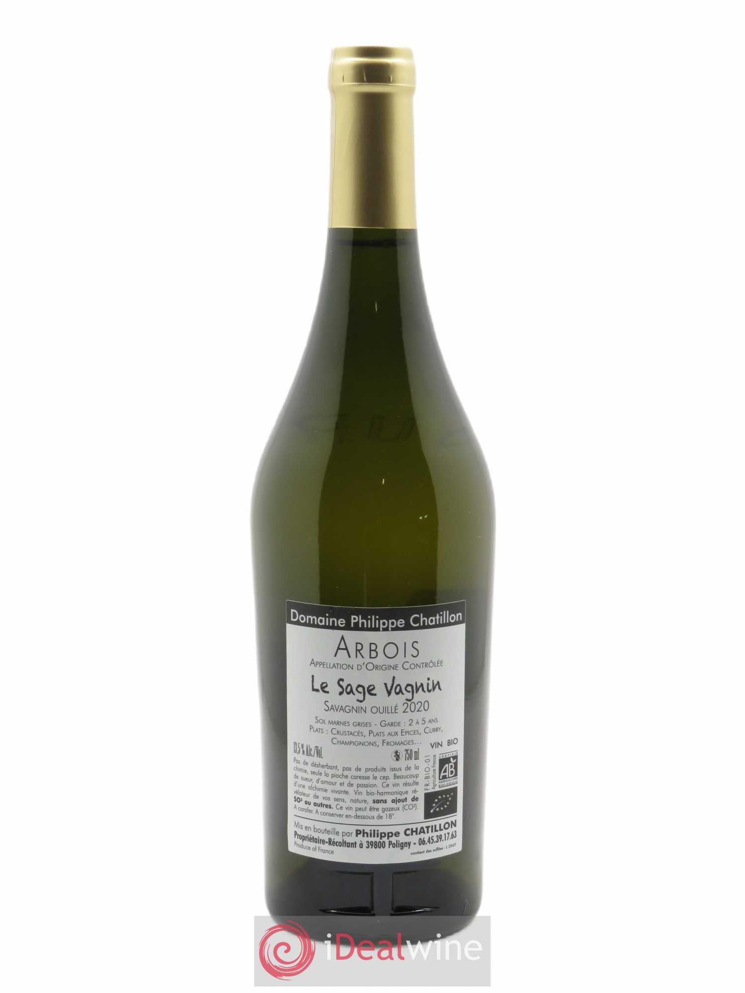 Arbois Le Sage Vagnin Philippe Chatillon 2020 - Lot de 1 bouteille - 1