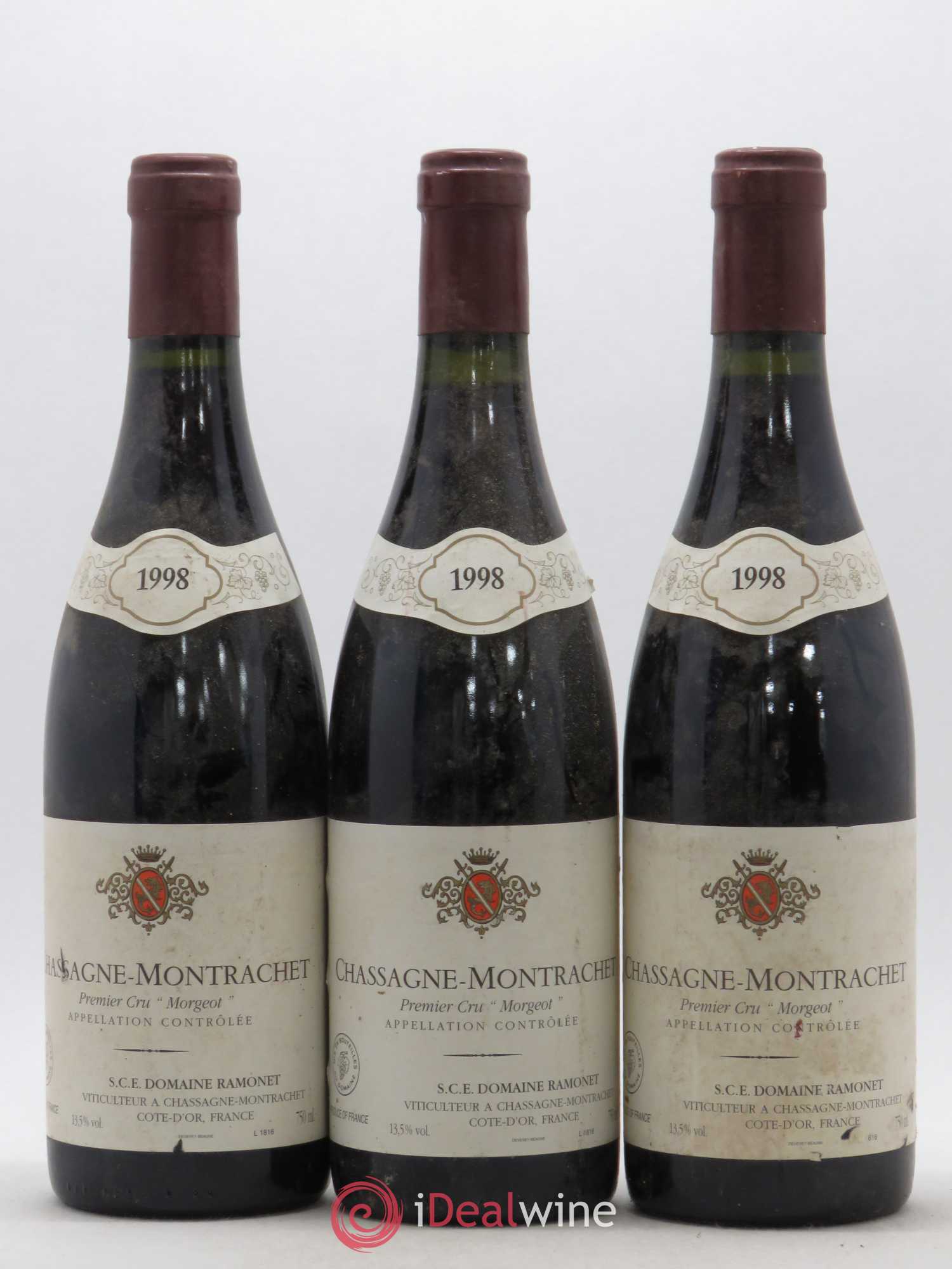 Chassagne-Montrachet 1er Cru Morgeot Ramonet (Domaine) (sans prix de réserve) 1998 - Lot de 3 bouteilles - 0