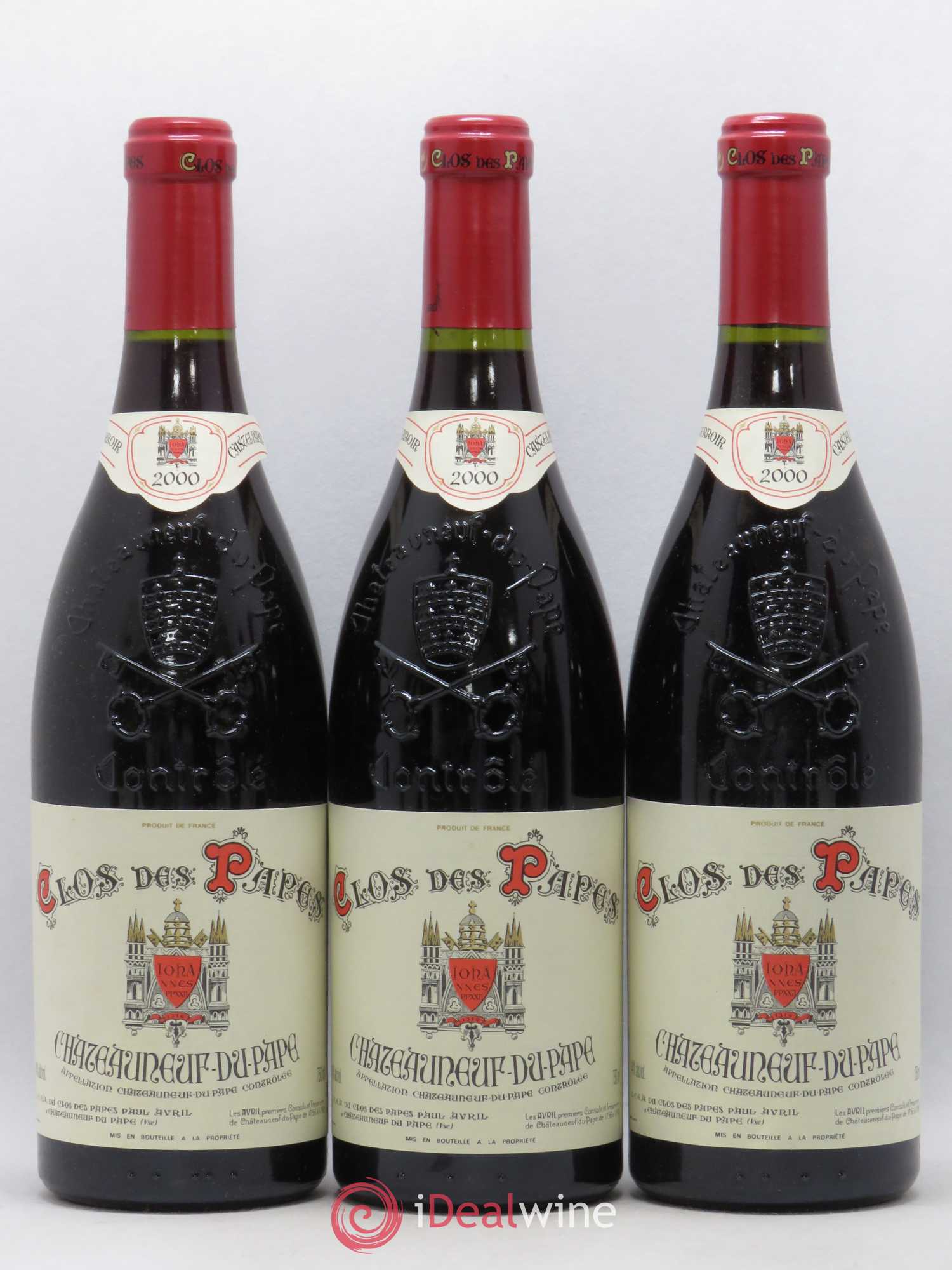 Châteauneuf-du-Pape Clos des Papes - Paul Avril (sans prix de réserve) 2000 - Lot de 3 bouteilles - 0