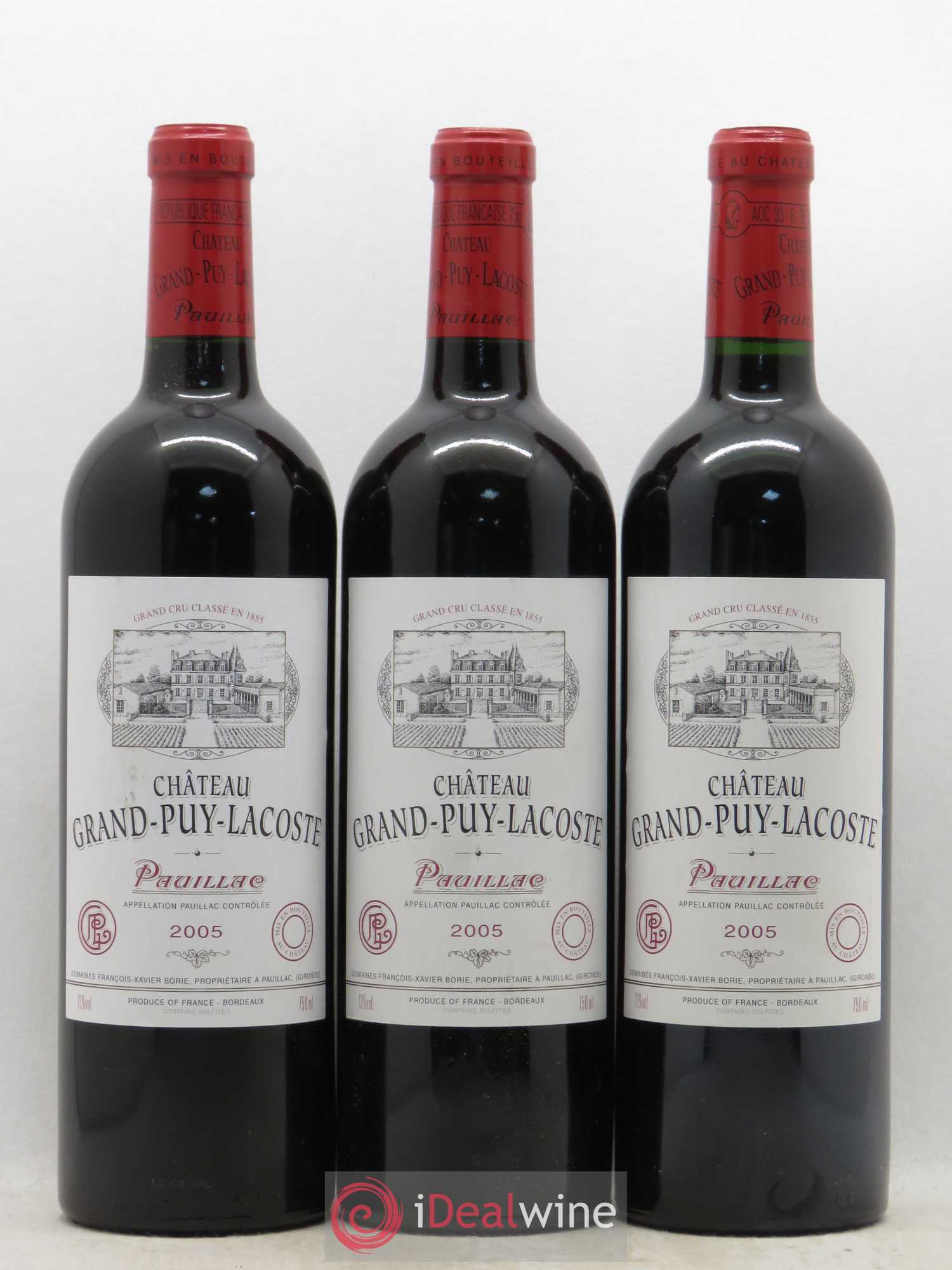 Château Grand Puy Lacoste 5ème Grand Cru Classé 2005 - Lot de 12 bouteilles - 1