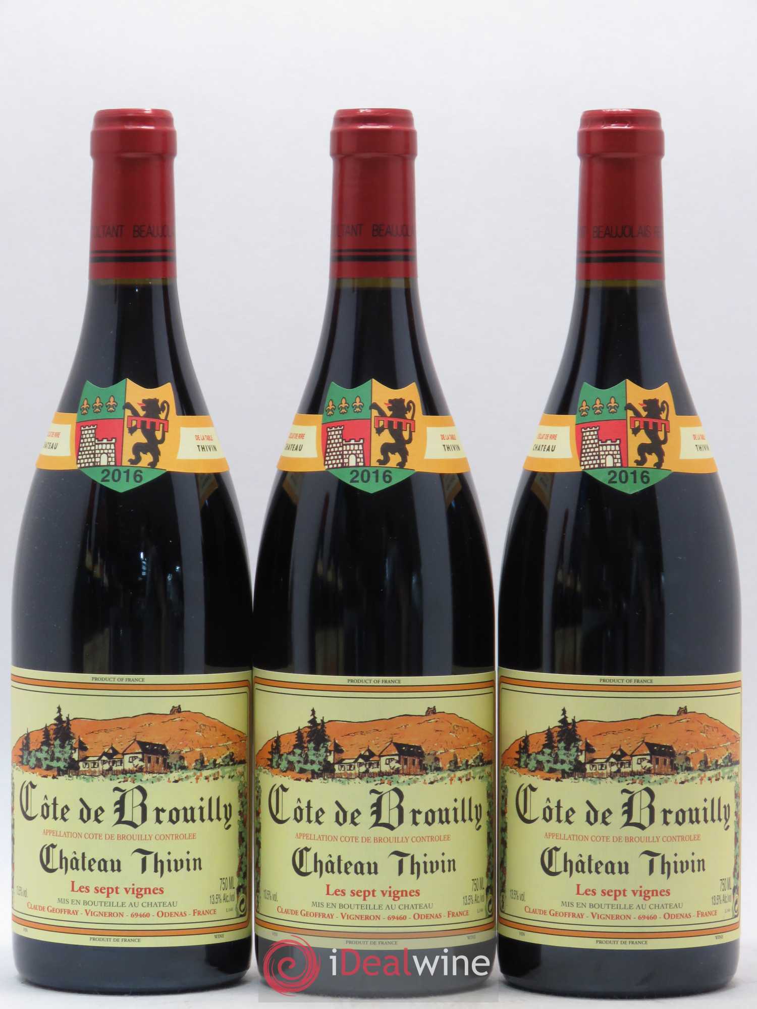 Côte de Brouilly Les 7 Vignes Château Thivin (sans prix de réserve) 2016 - Lot de 6 bouteilles - 2